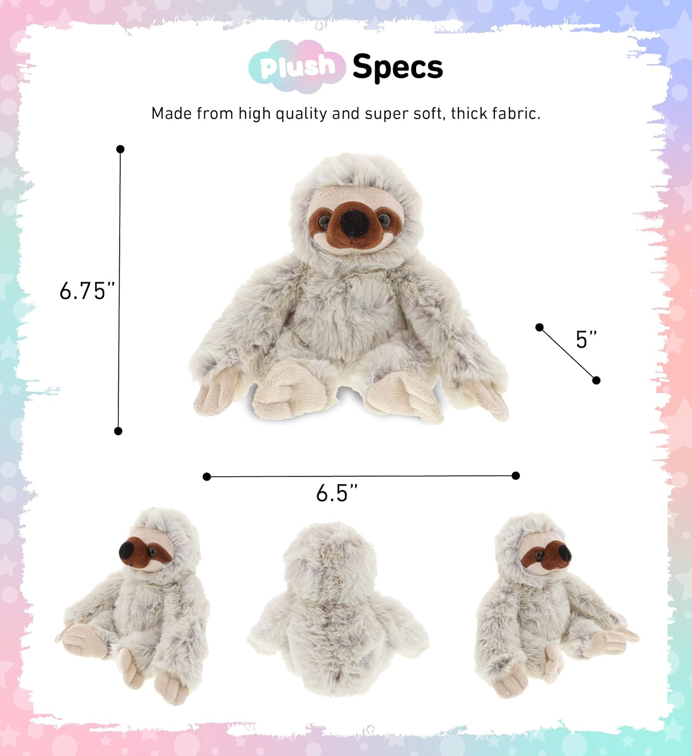 DolliBu Plush Sloth Stuffed Animal - 675 Inches