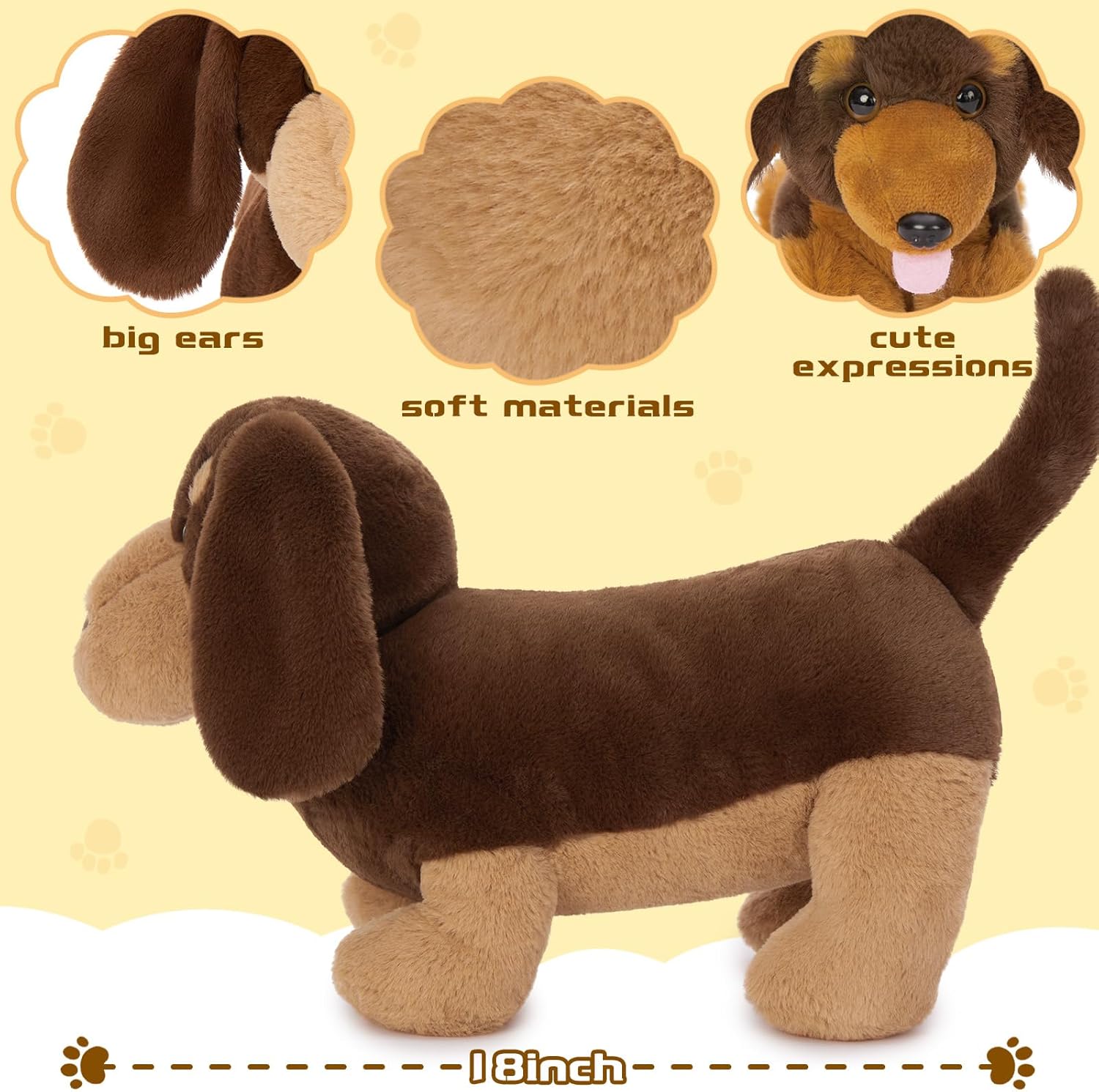Muiteiur 18 Dachshund Plush Set 4-Pack Wiener Dog Toys