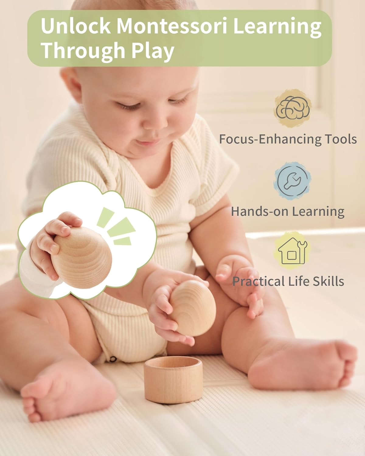 Fortella Montessori Baby Toy Kit 7-9 Months