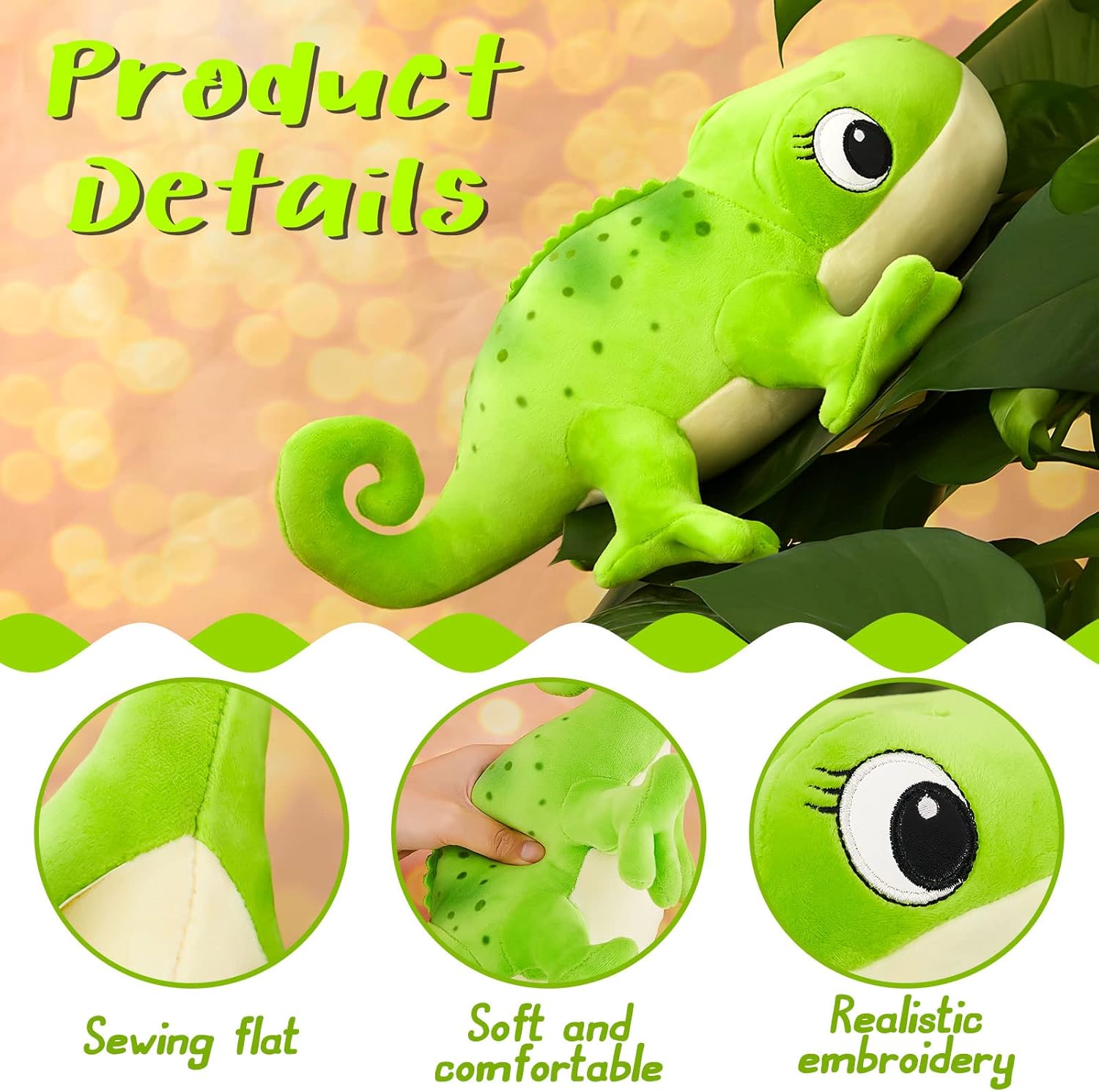 Zhanmai Chameleon Plush Doll 118 Inches Green