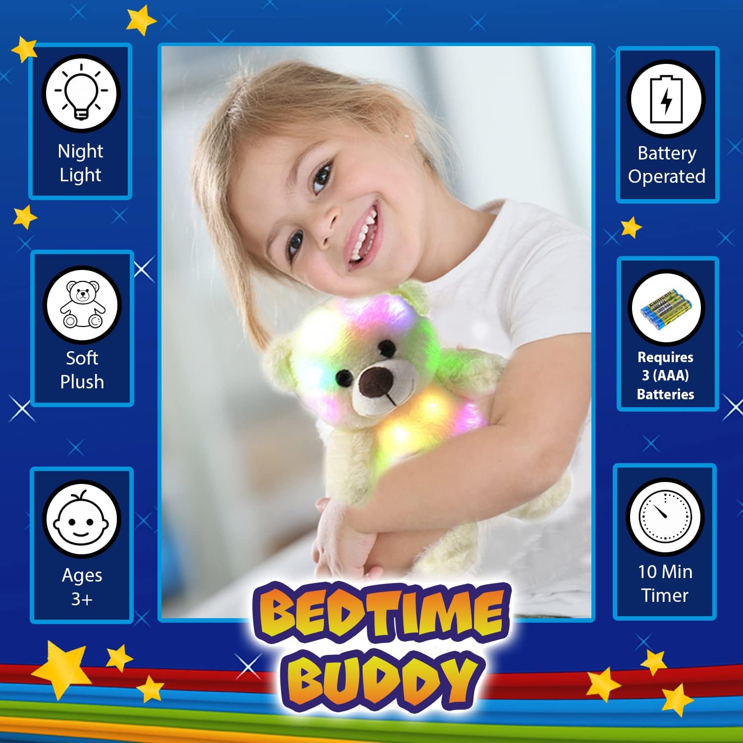 The Noodley LED Light Up Stuffed Animal Sleep Toy 1