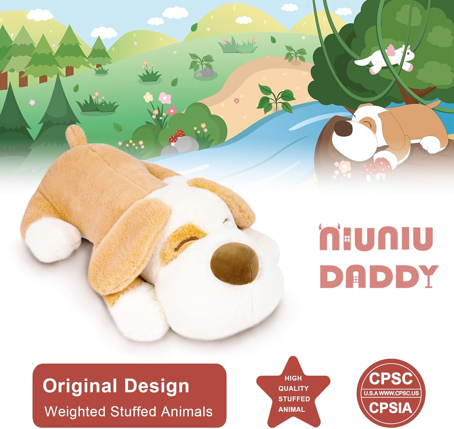Niuniu Daddy 18 Inch Weighted Dog Stuffed Animal