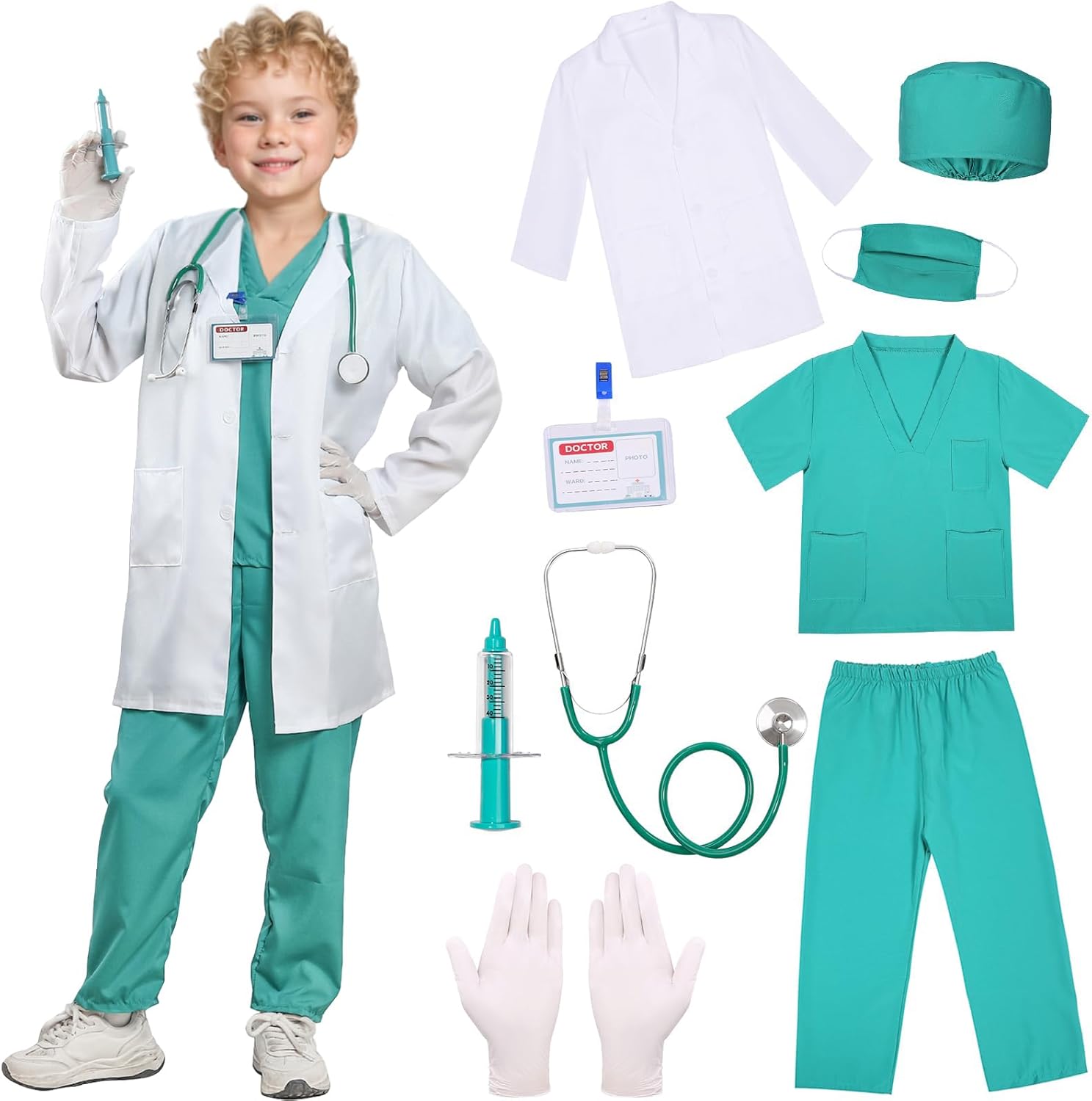 Doctor Costume for Kids Toddler Girls Boys Halloween Party Dress Up