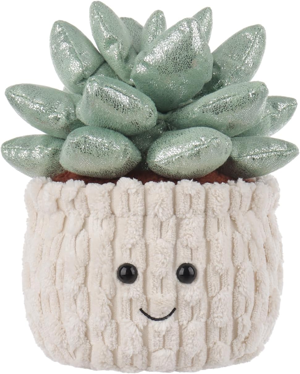 Apricot Lamb Potted Shiny Succulents Plush Toy for Kids 1