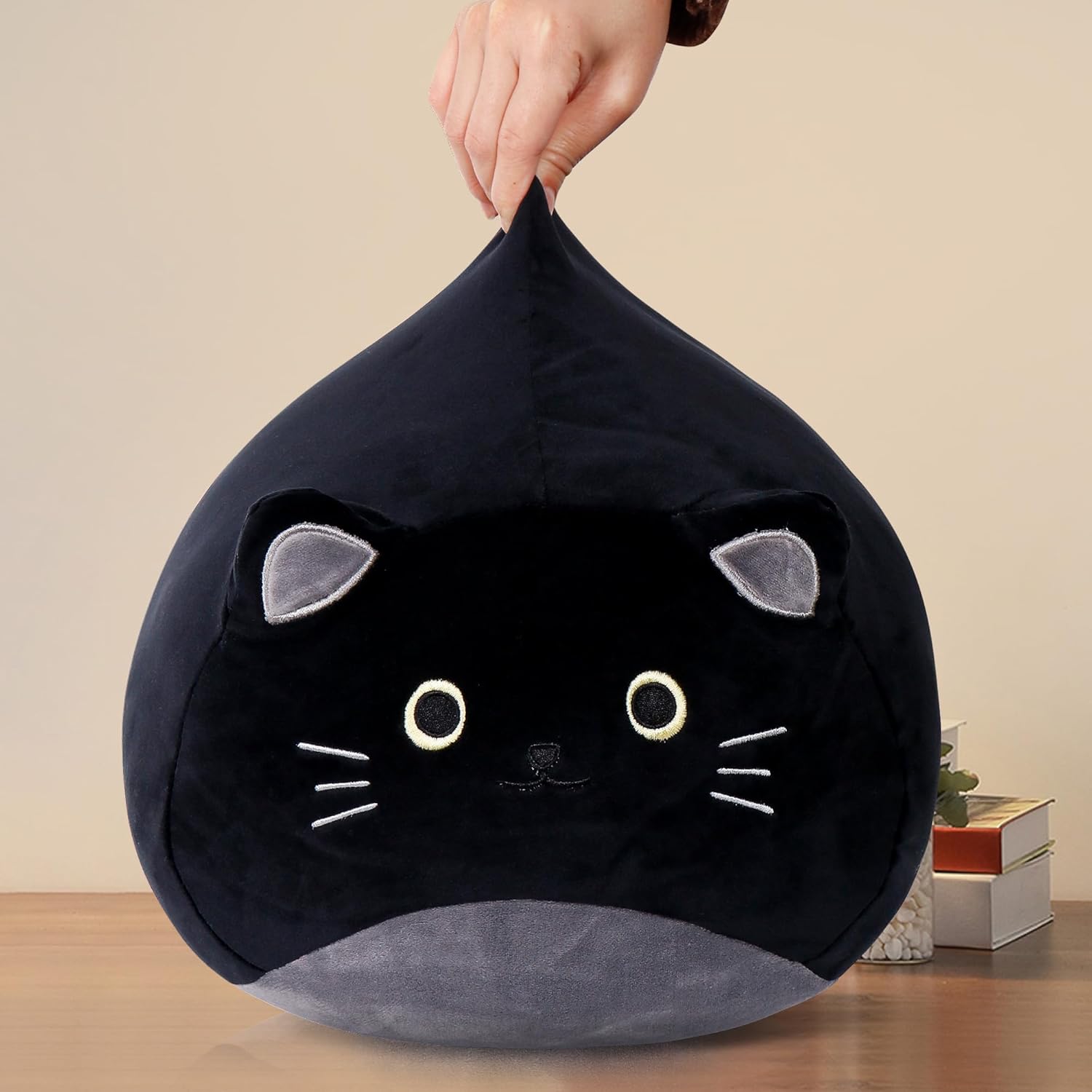 Wepop 20-Inch Black Cat Plush Pillow Toy