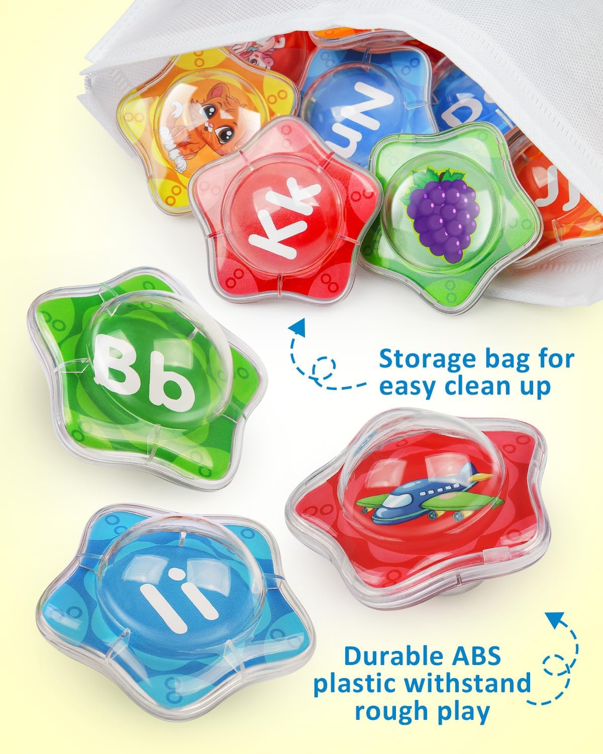 Coogam 26pcs Starfish Floating Alphabet Letters Bath Toy Set