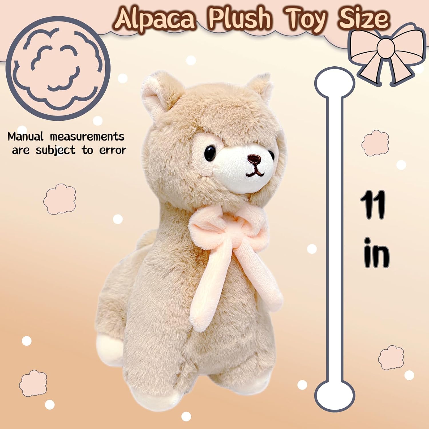 NuomiYue Brown Alpaca Plush Toy 11 Cuddly Llama Stuffed Animal