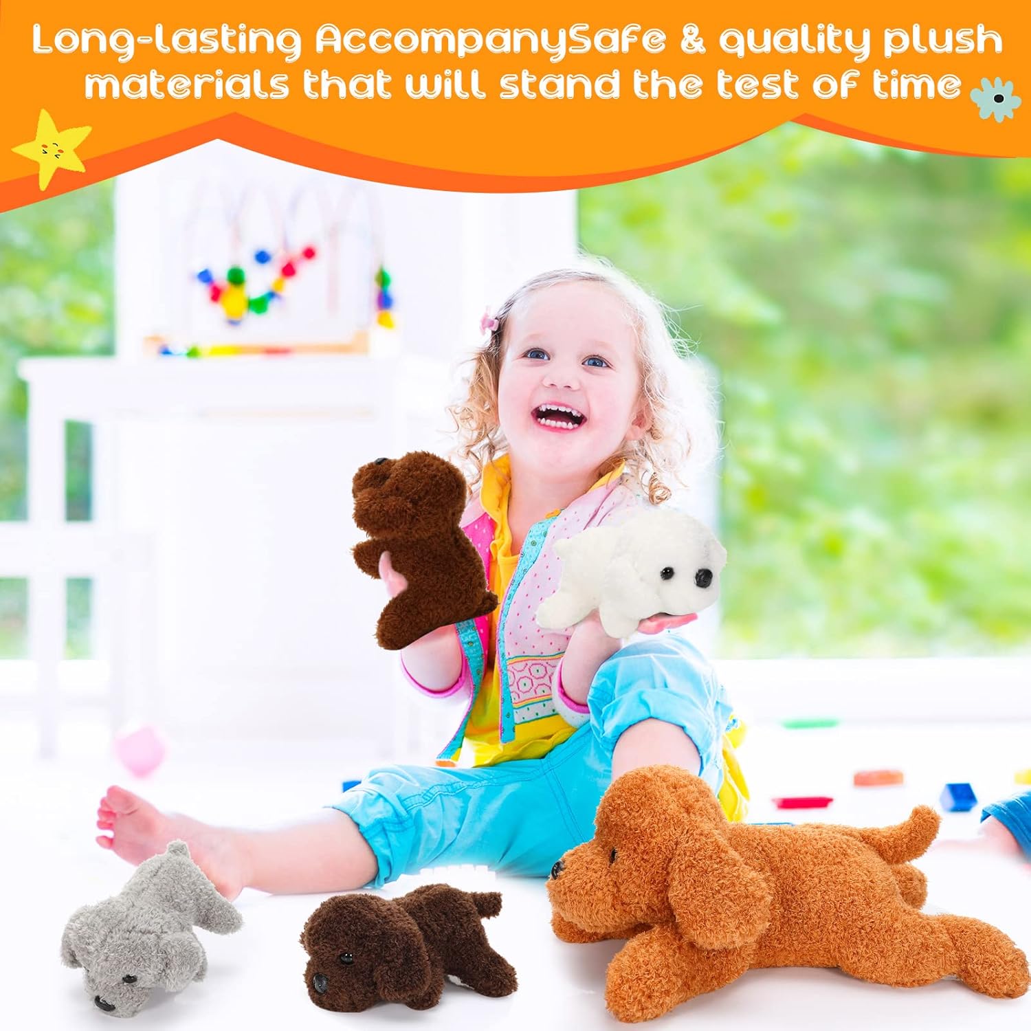 Skylety 5 Pcs Dog Stuffed Animal Set with Baby Puppies