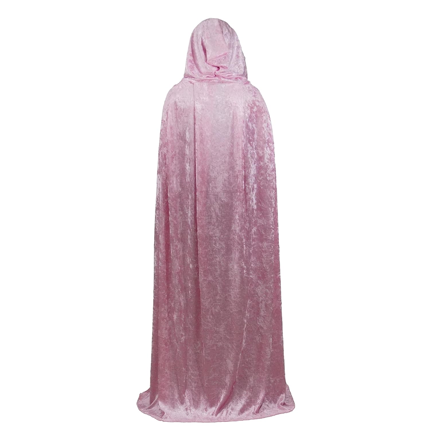 Light Pink Crushed Velvet Hooded Cape for All Ages
