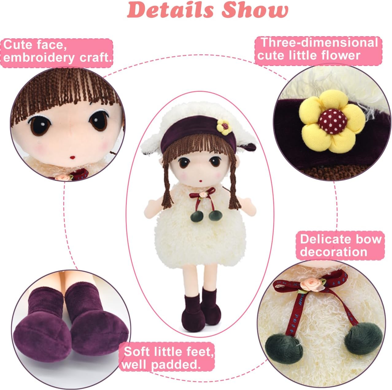 HWD Kawaii 17 Inch Plush Girl Toy Doll