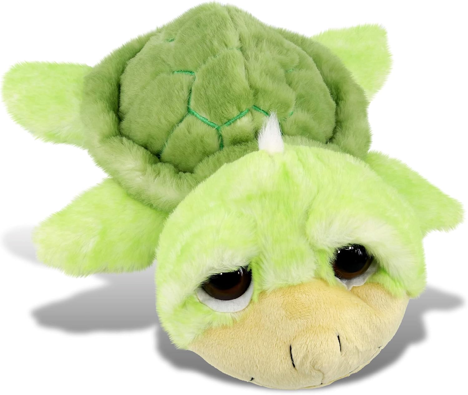 DolliBu Plush Sea Turtle - 11 Inch Huggable Green Turtle Toy