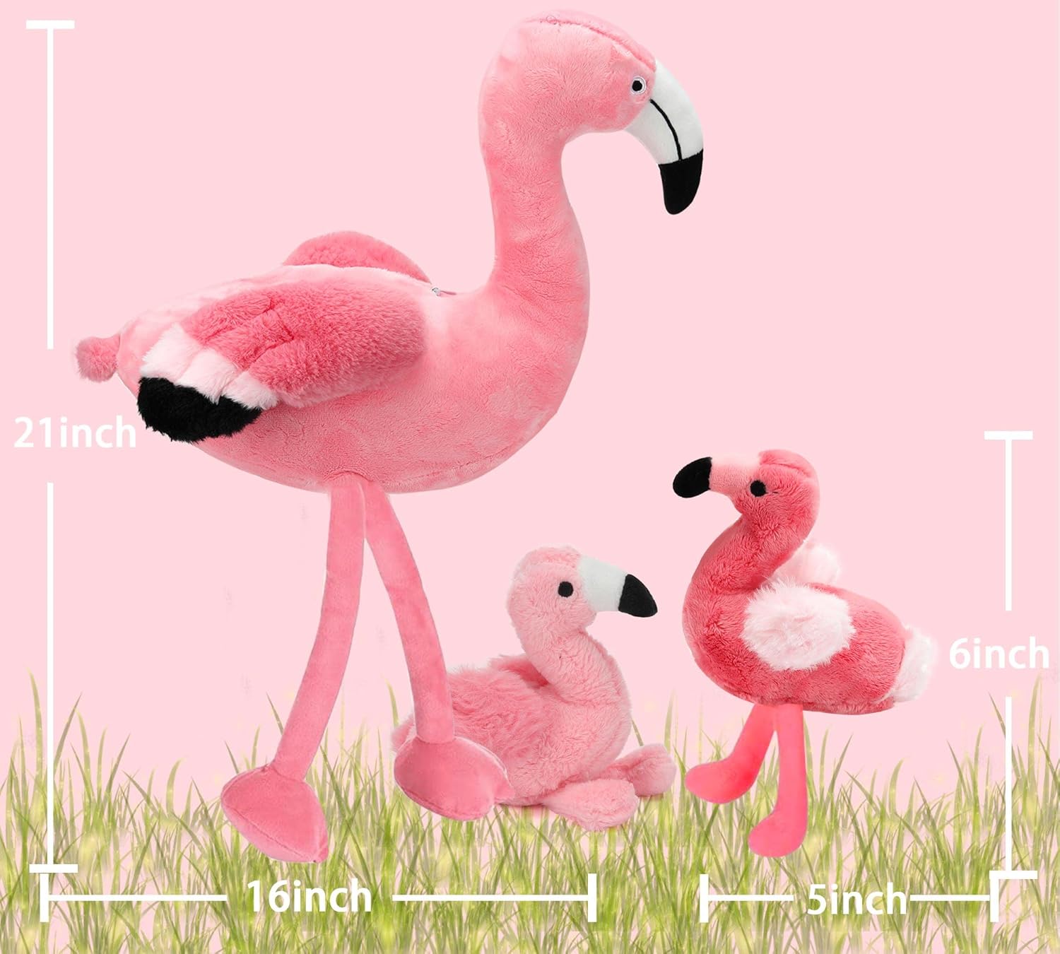 Qpewep 21Inch Flamingo Plushie with 4 Babies