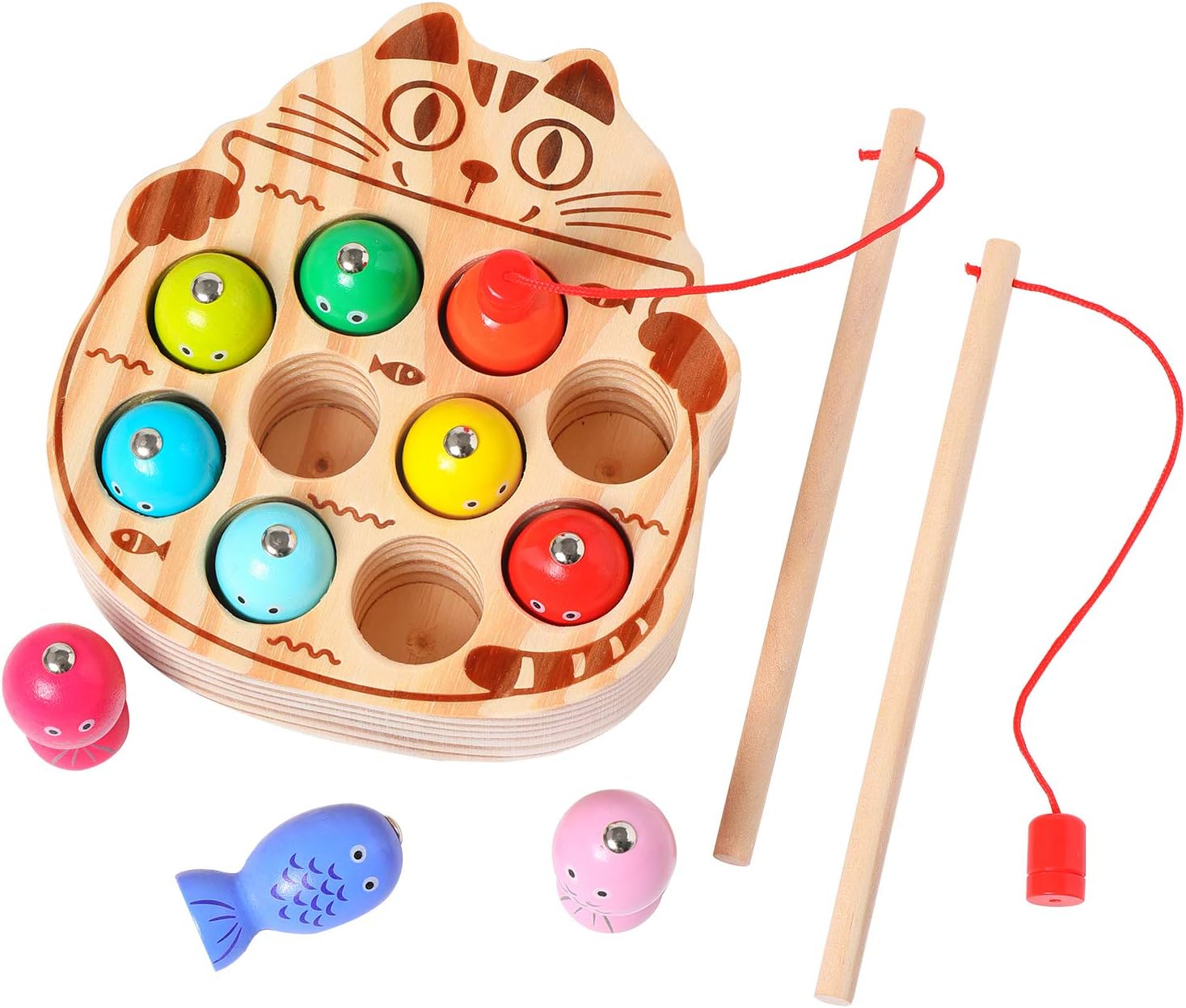 Montessori Magnetic Fishing Game for Toddlers 1-3 Years