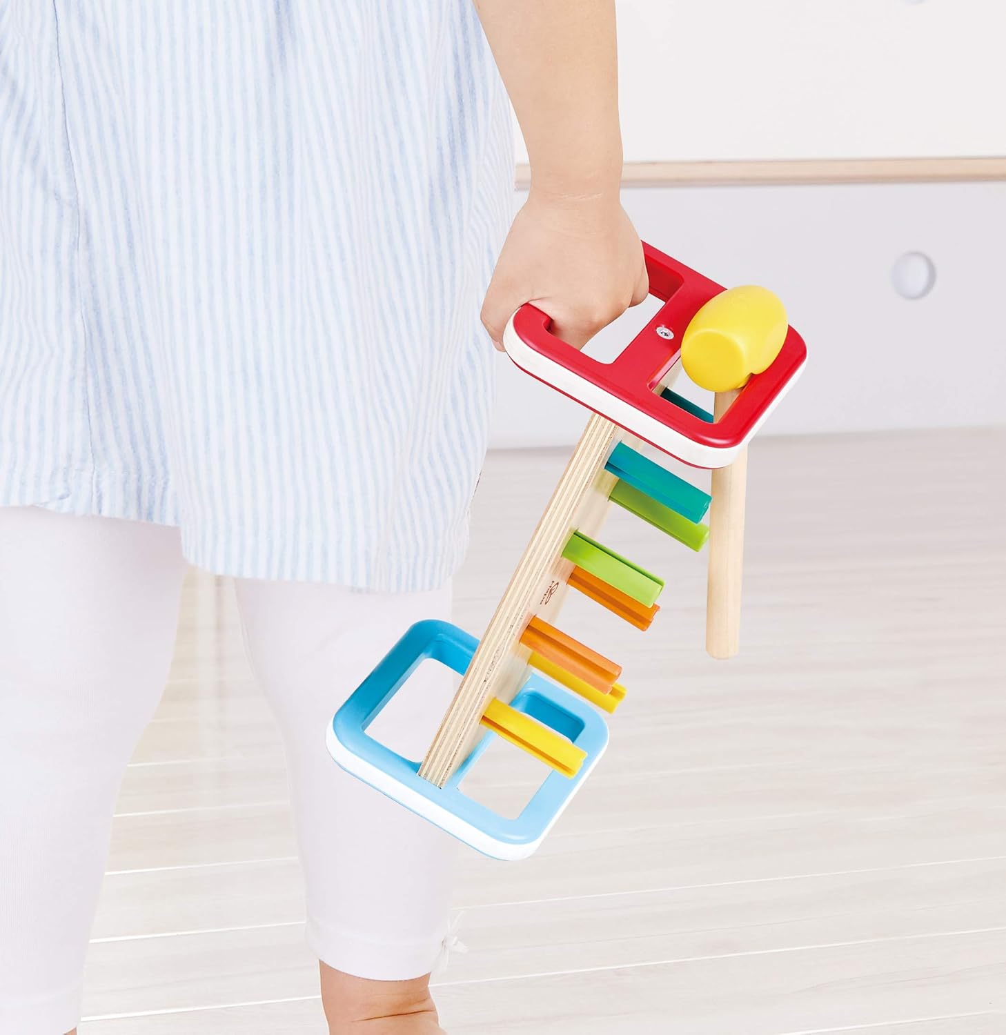 Hape Rainbow Pounder Pounding Bench Wooden Toy with Hammer