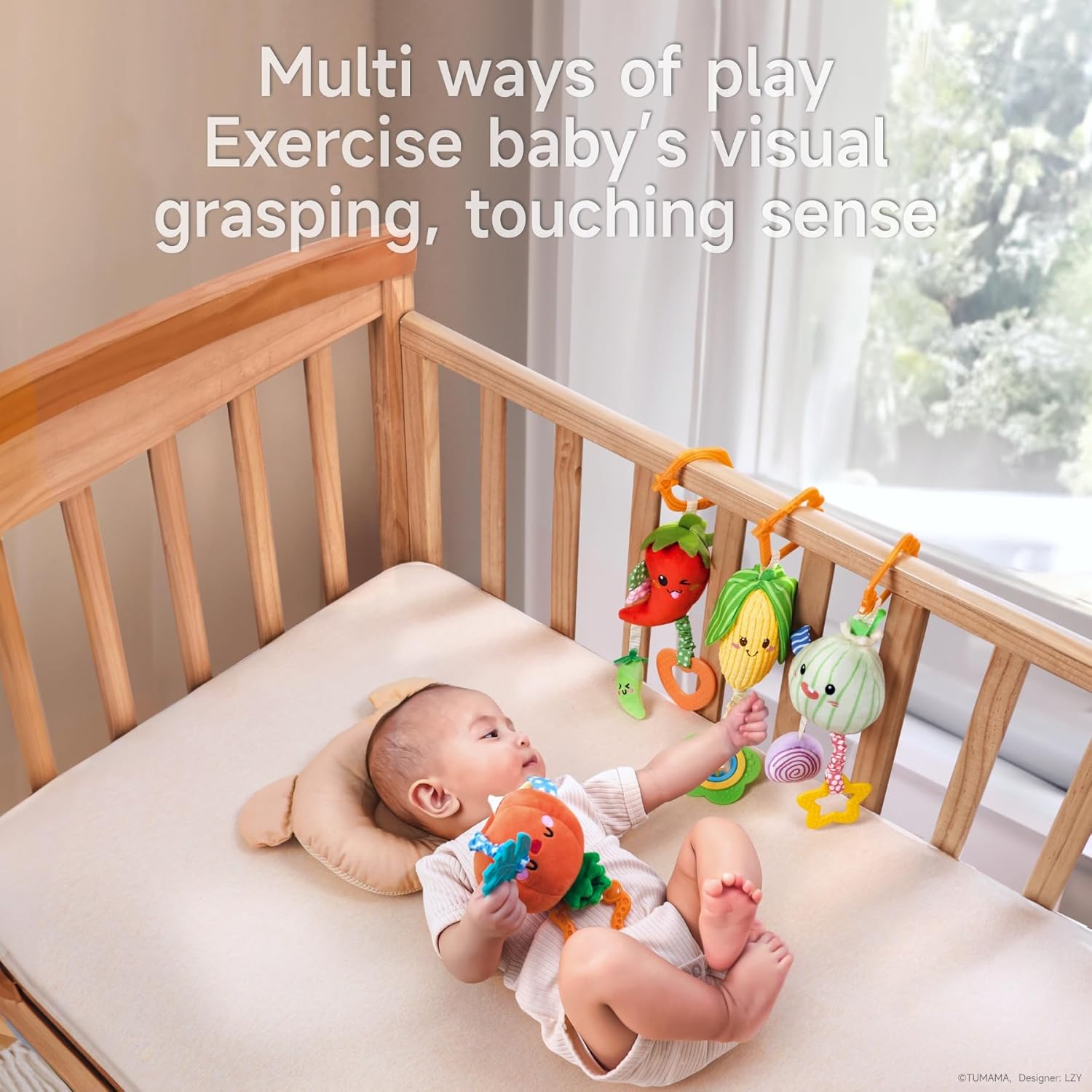 TUMAMA Hanging Baby Toys 4 Pack - Vegetable Teether Set