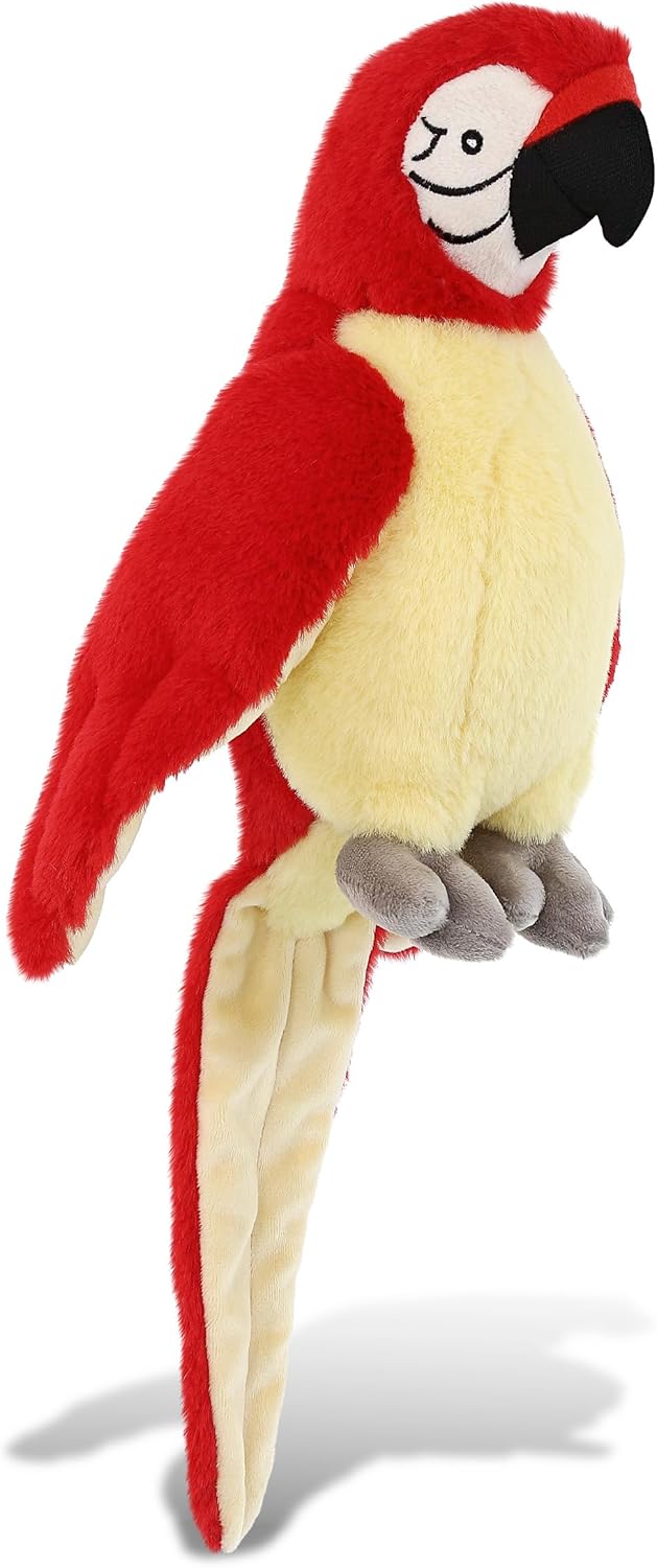 DolliBu Red Parrot Stuffed Animal - 9 Inches