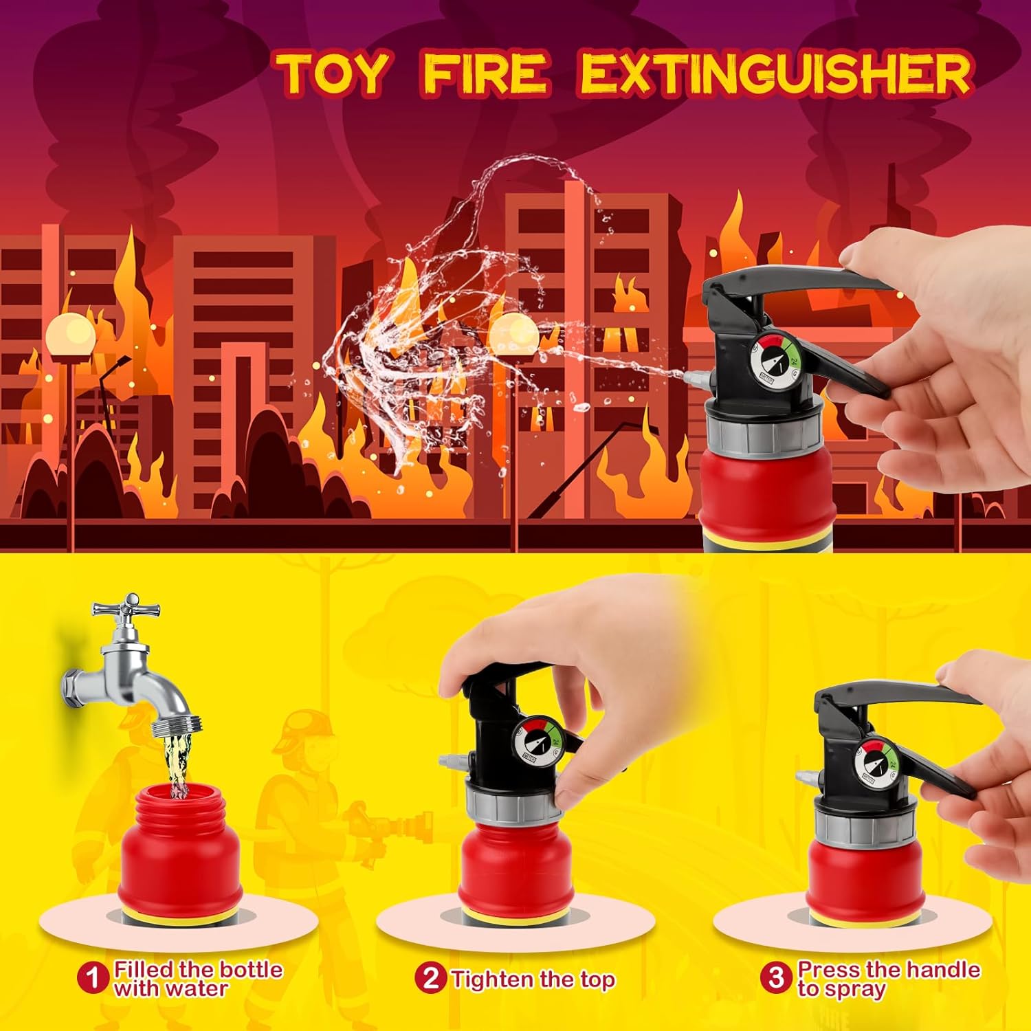 deAO Fireman Costume for Kids 13 Pcs Role Play Set