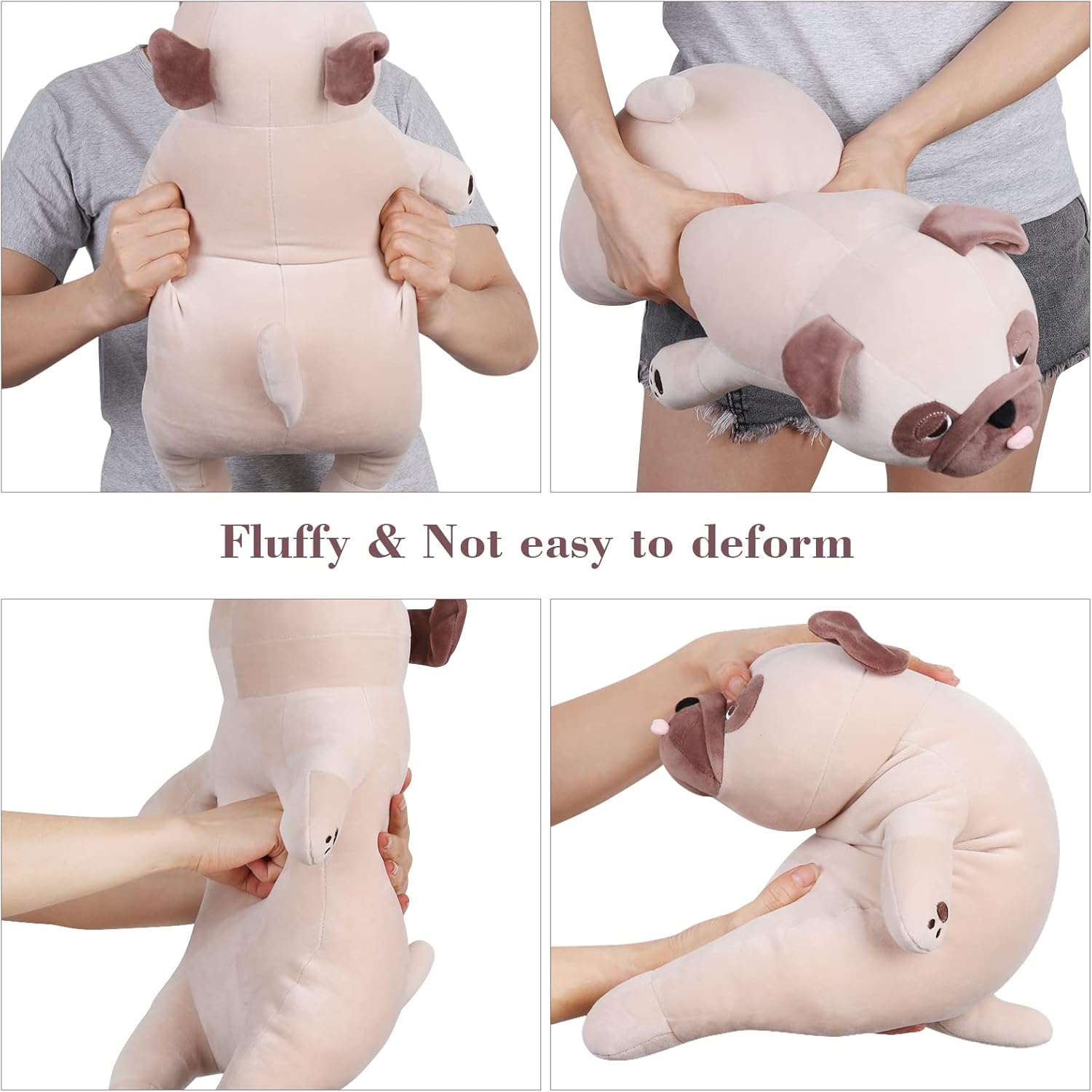 Meowtastic Pug Weighted Plush - 28 Inch 40 Lbs Comfort Pillow