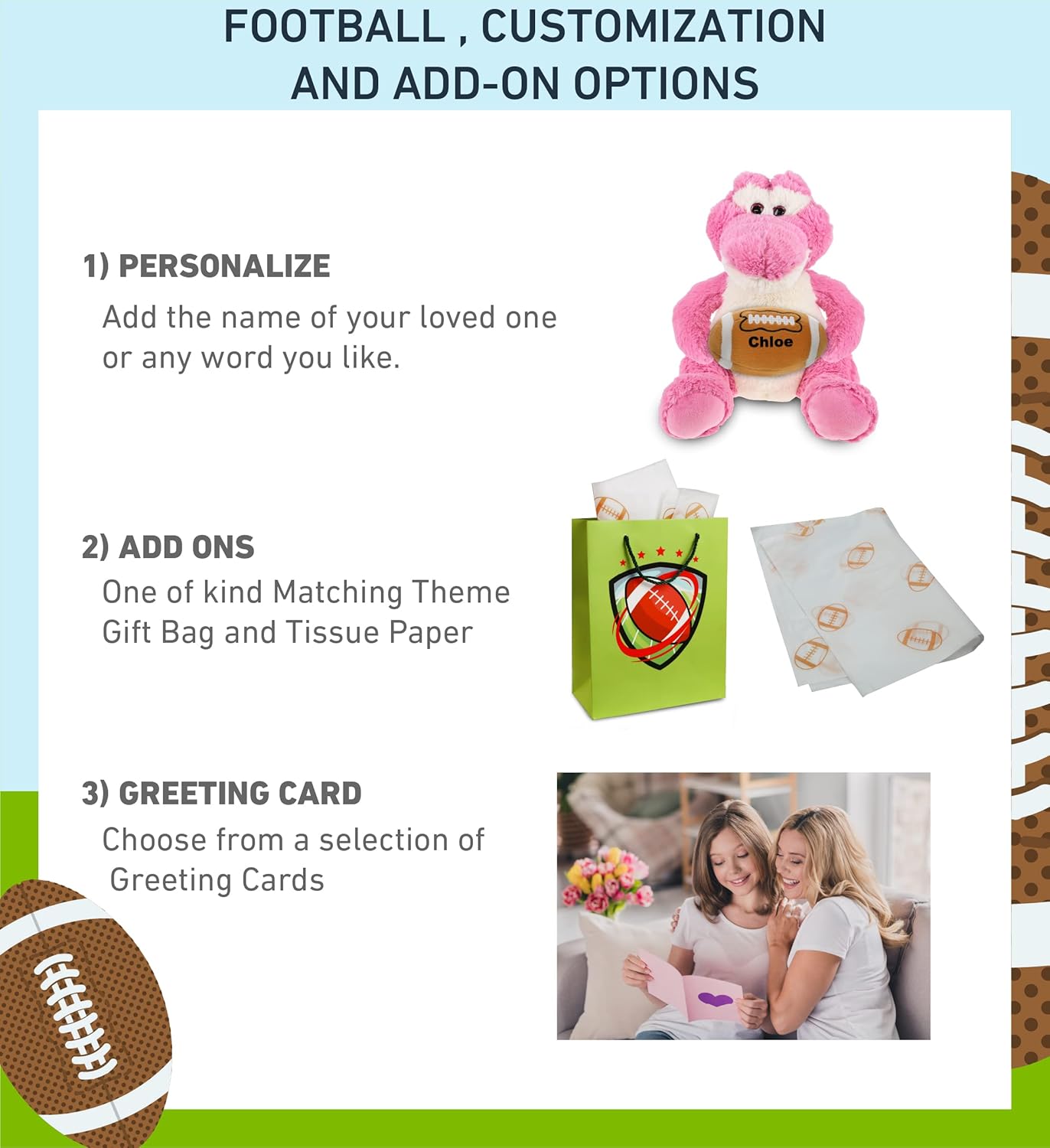 DolliBu Sitting Pink Alligator Plush with Football
