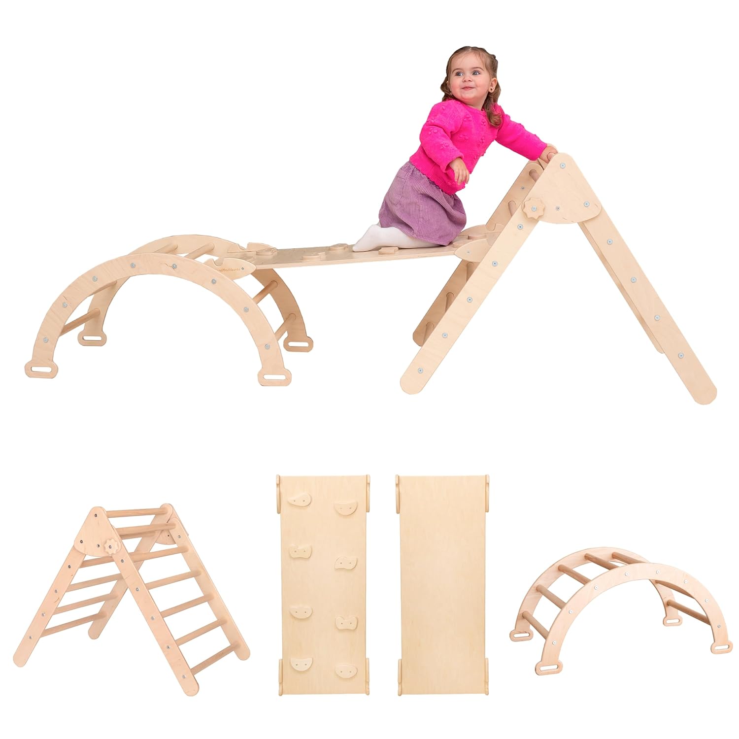 Wood And Hearts 3 in 1 Triangle Climbing Gym