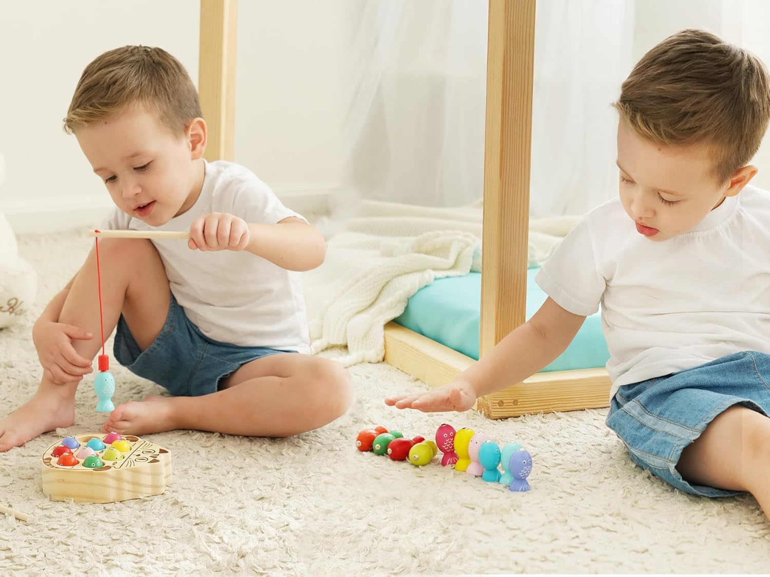 Montessori Magnetic Fishing Game for Toddlers 1-3 Years