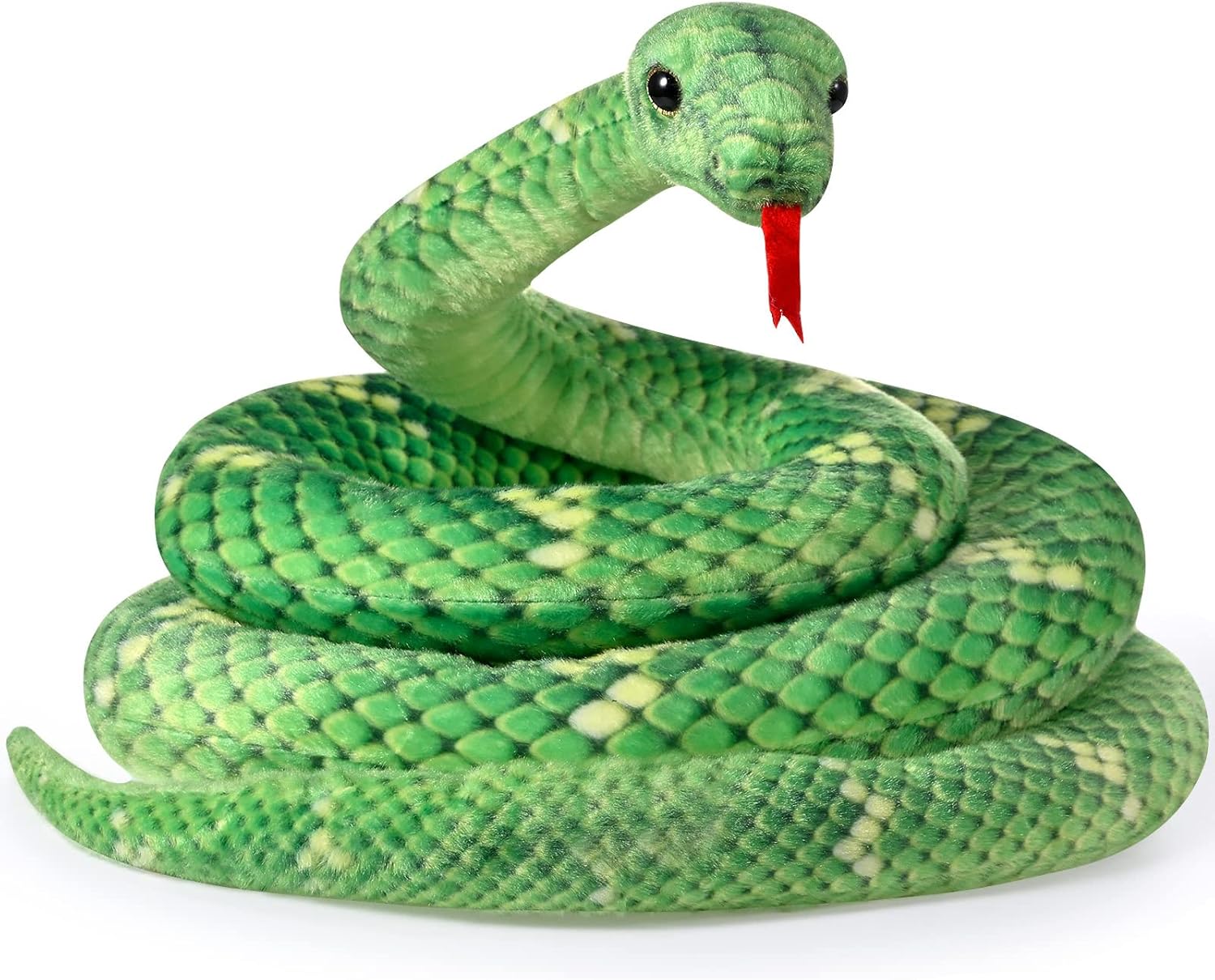 HyDren 80 Inch Giant Plush Snake Toy Green