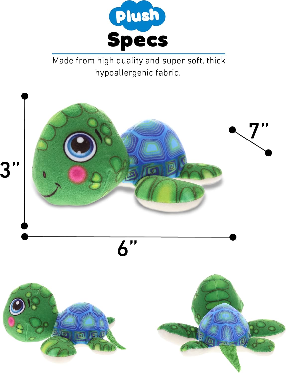 DolliBu Sea Turtle Plush Toy 55 Inches Huggable Stuffed Animal