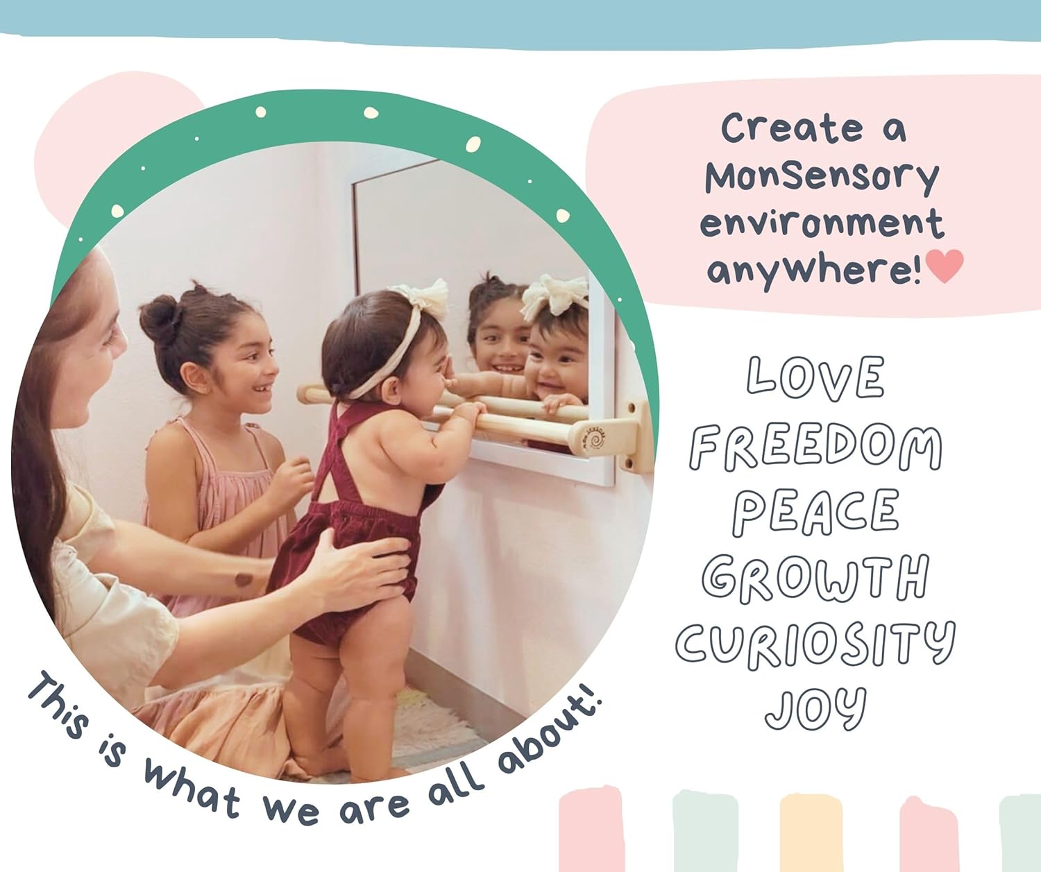 325 in Montessori Pull Up Bar for Babies