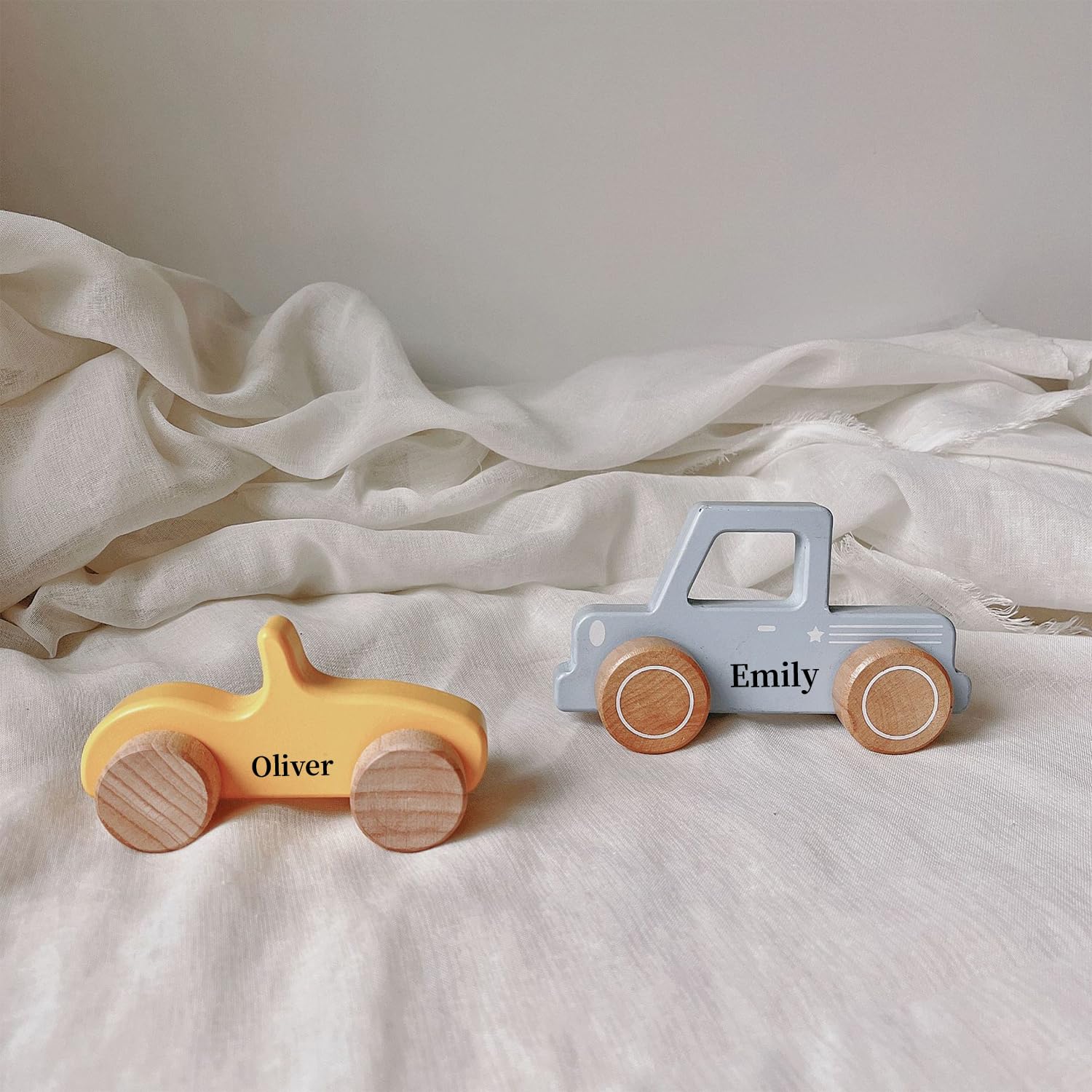 Personalized Name Wooden Toy Car for Toddlers