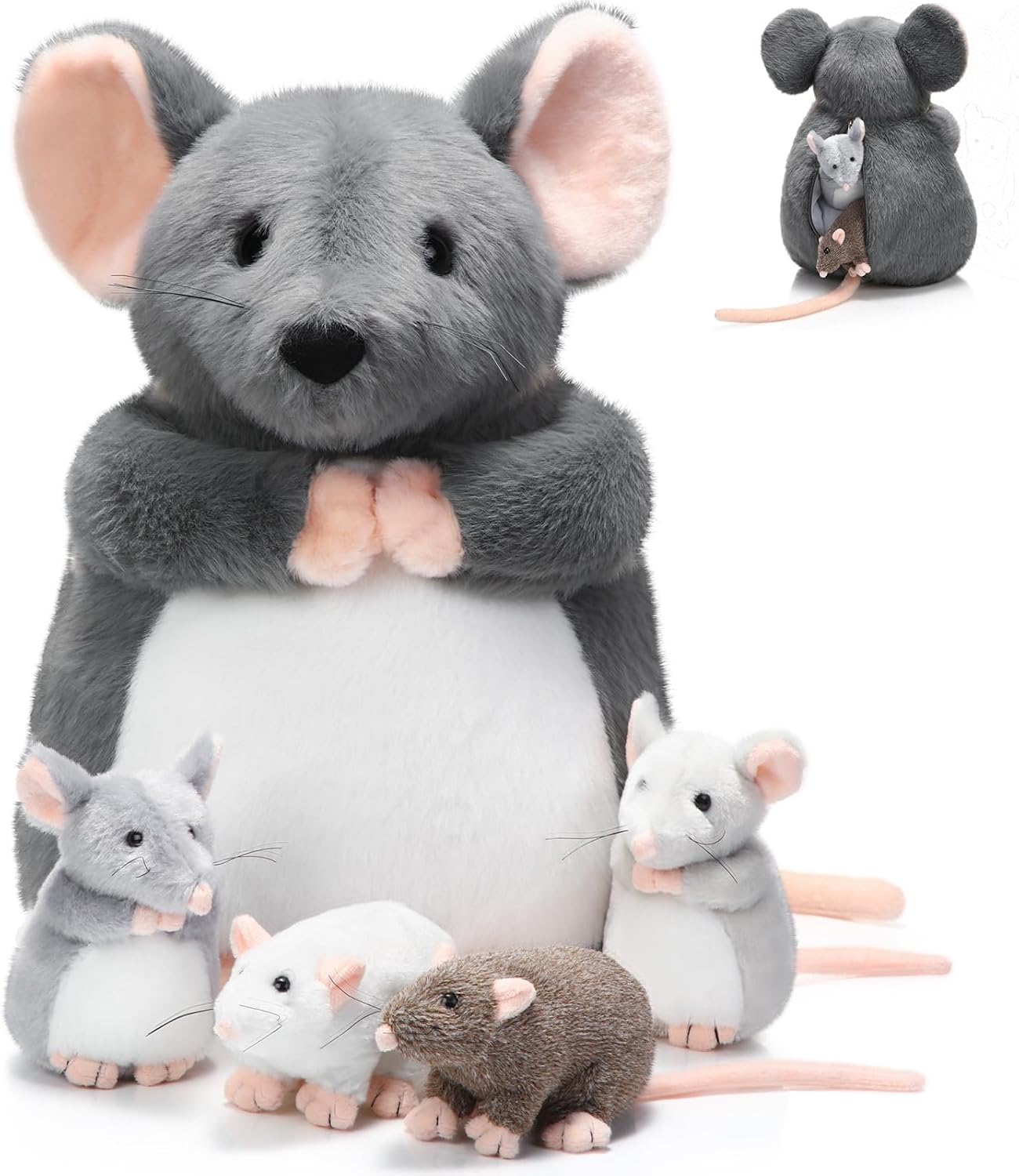 5 Pcs Mouse Plush Toy Set for Kids and Rat Lovers