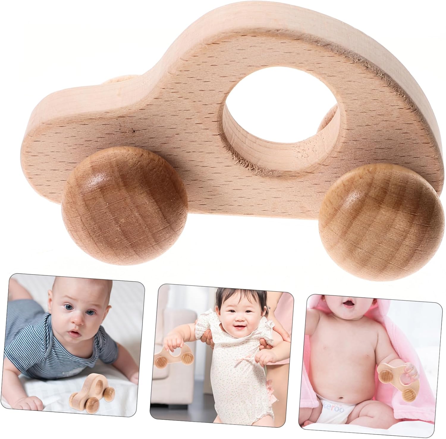 Yardwe Wooden Push Car for Infant Grasping Toy 1