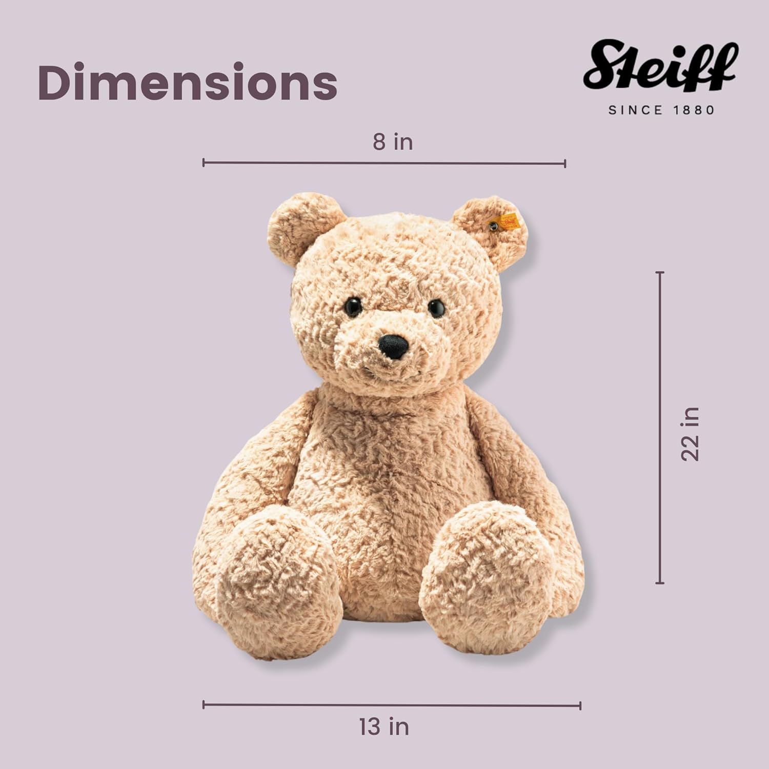 Steiff Jimmy Teddy Bear 55cm Cuddly Plush Toy