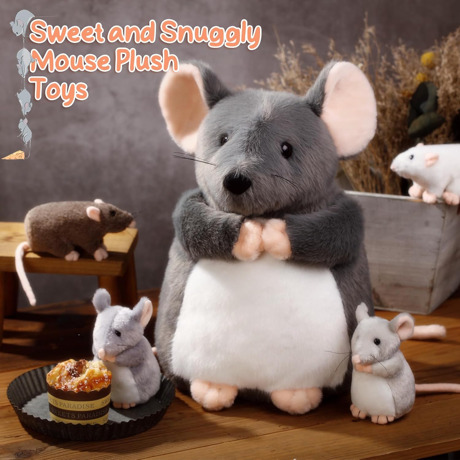 5 Pcs Mouse Plush Toy Set for Kids and Rat Lovers