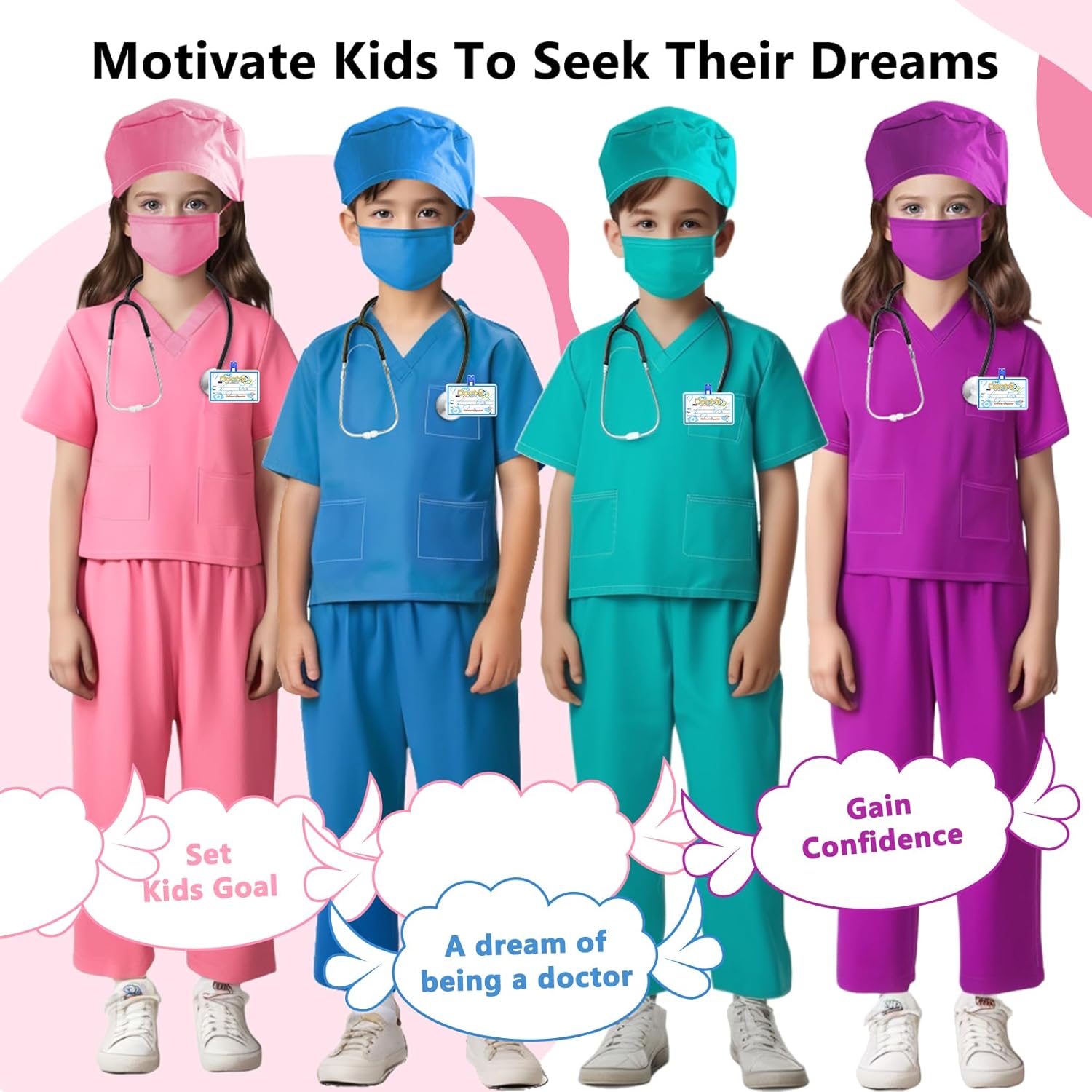 Rizuko Kids Doctor Costume 6PCS Halloween Set