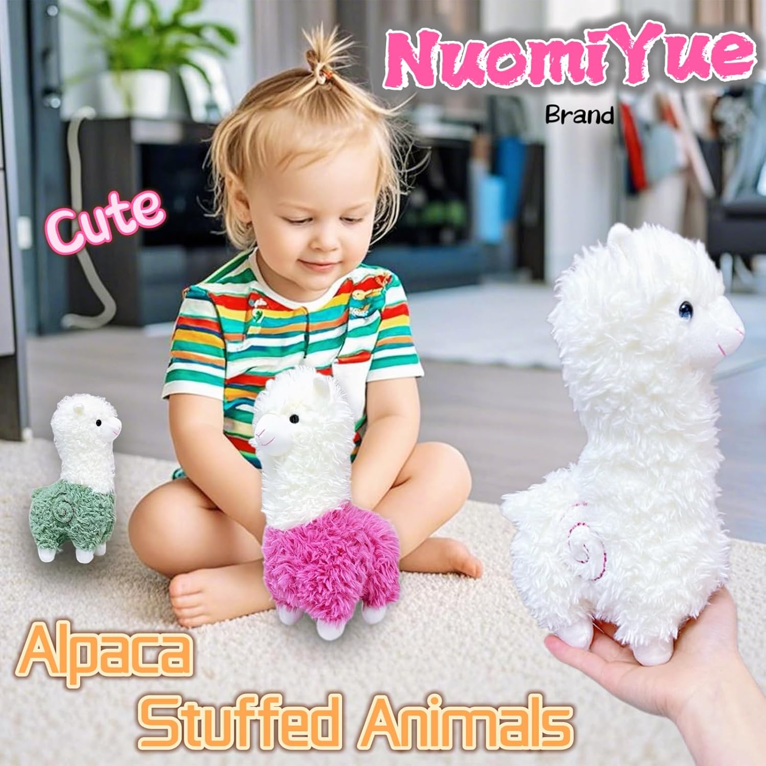 NuomiYue Cute Pink Alpaca Plush Toy 11 Soft Stuffed Animal