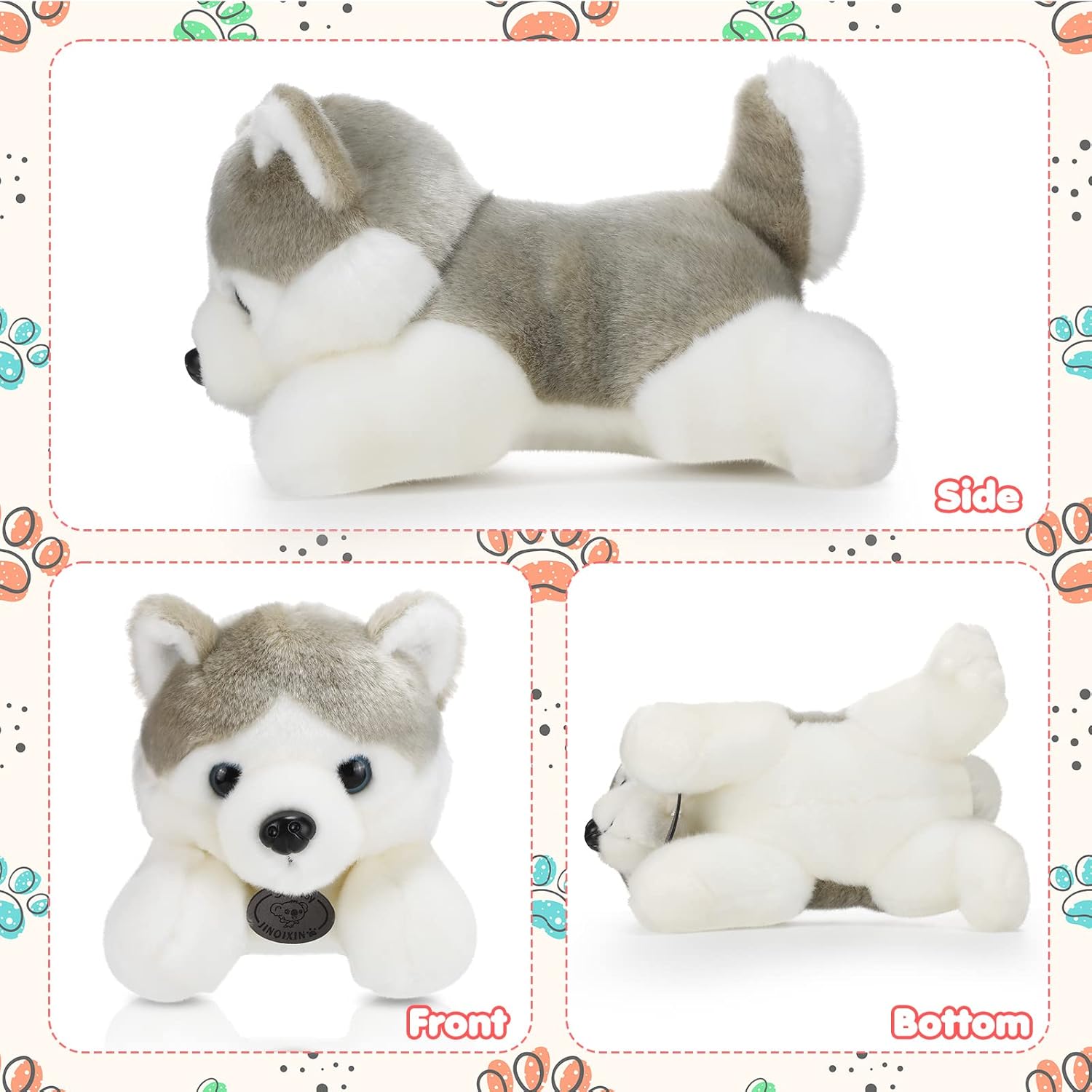 HyDren 5-Piece Husky Plush Set - Big Small Cute Dog Stuffed Animals