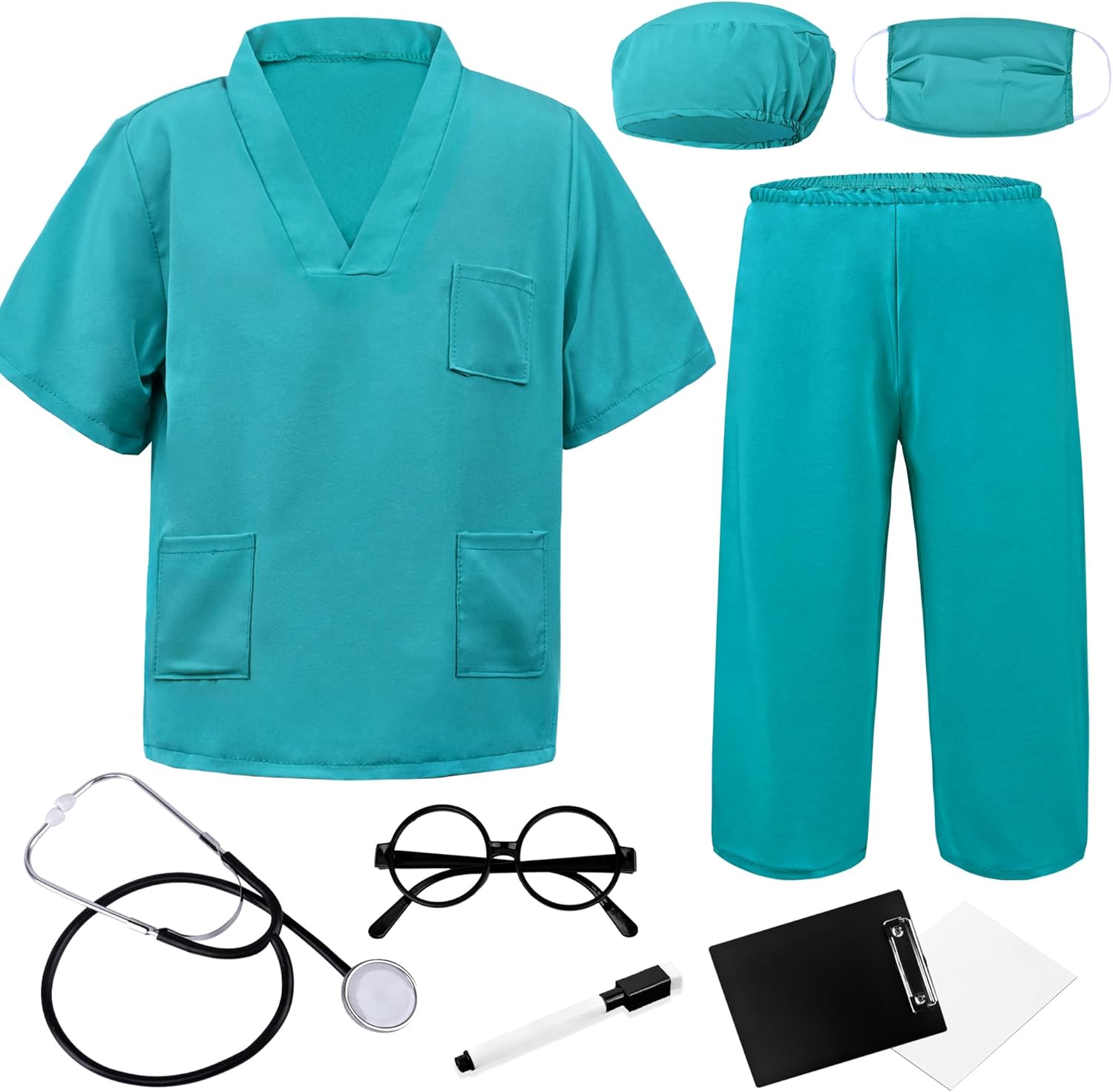 Doctor Scrubs Costume Set for Kids 3-12 Years
