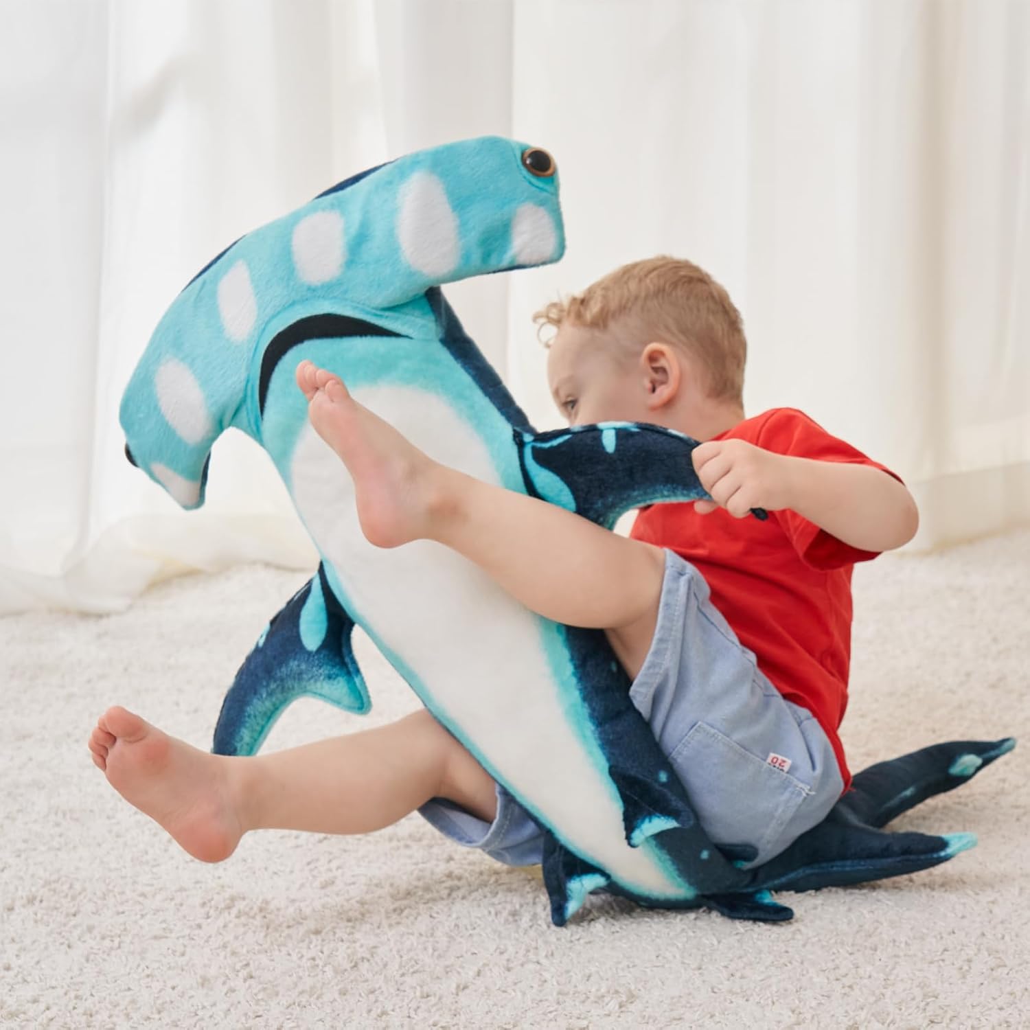40 Inch Hammerhead Shark Plush Toy - Giant Huggable Stuffed Animal