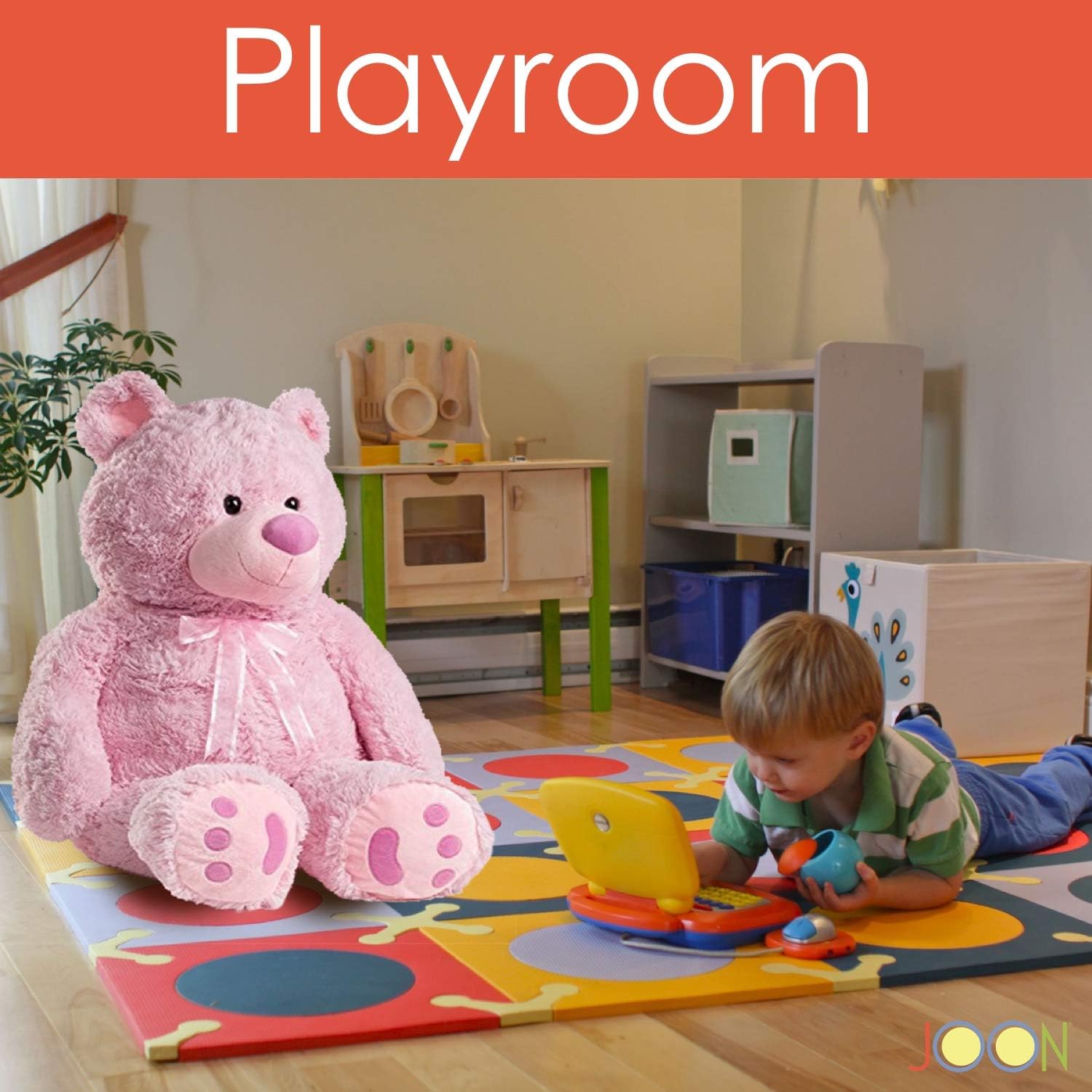 JOON 38 Inch Teddy Bear with Ribbon and Bow