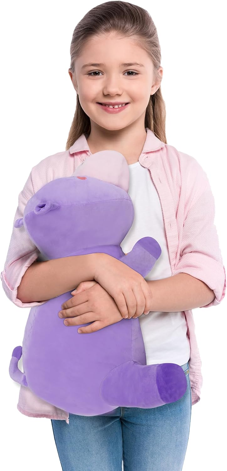 Cozi-Kins Weighted Purple Hippo Stuffed Animal - 35 Lbs 24 Inches