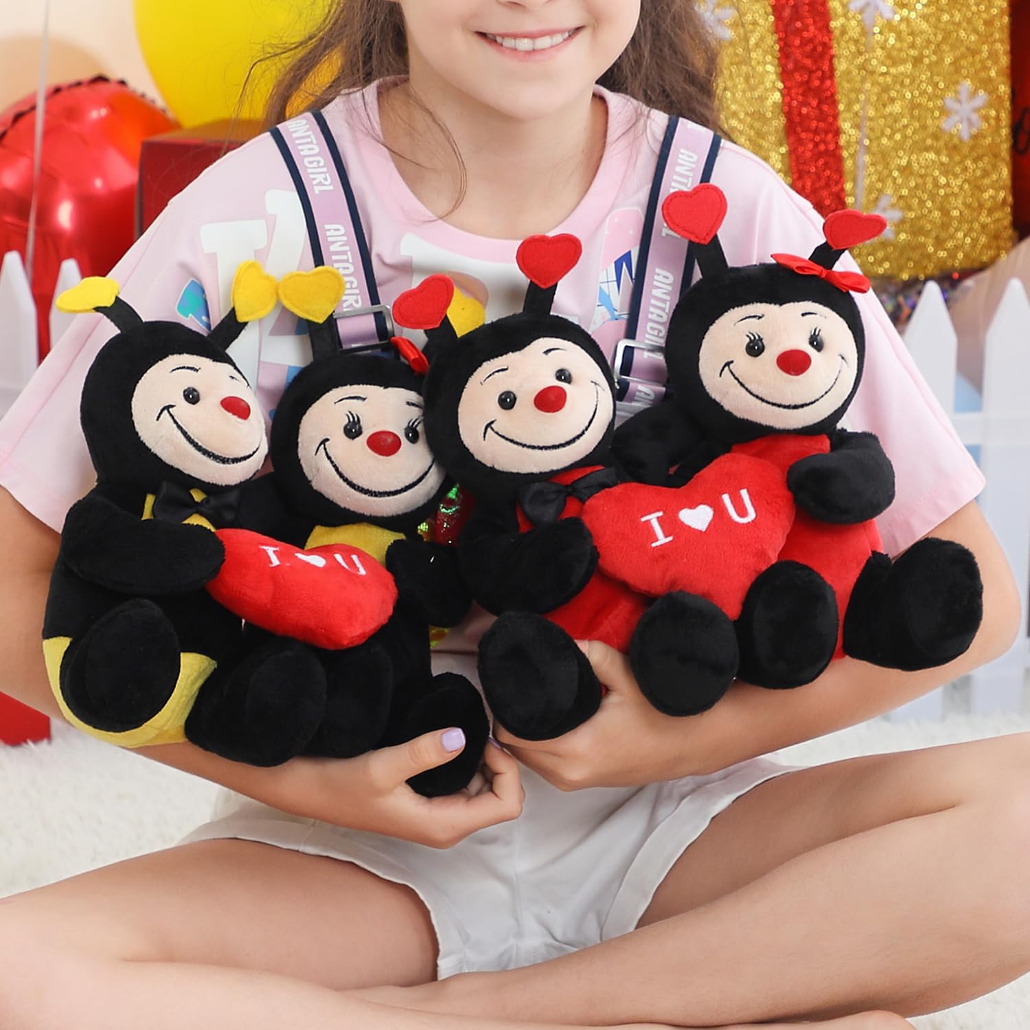 Yohaki Cute Bee Plush Stuffed Animal 2 in 1 Valentines Gift