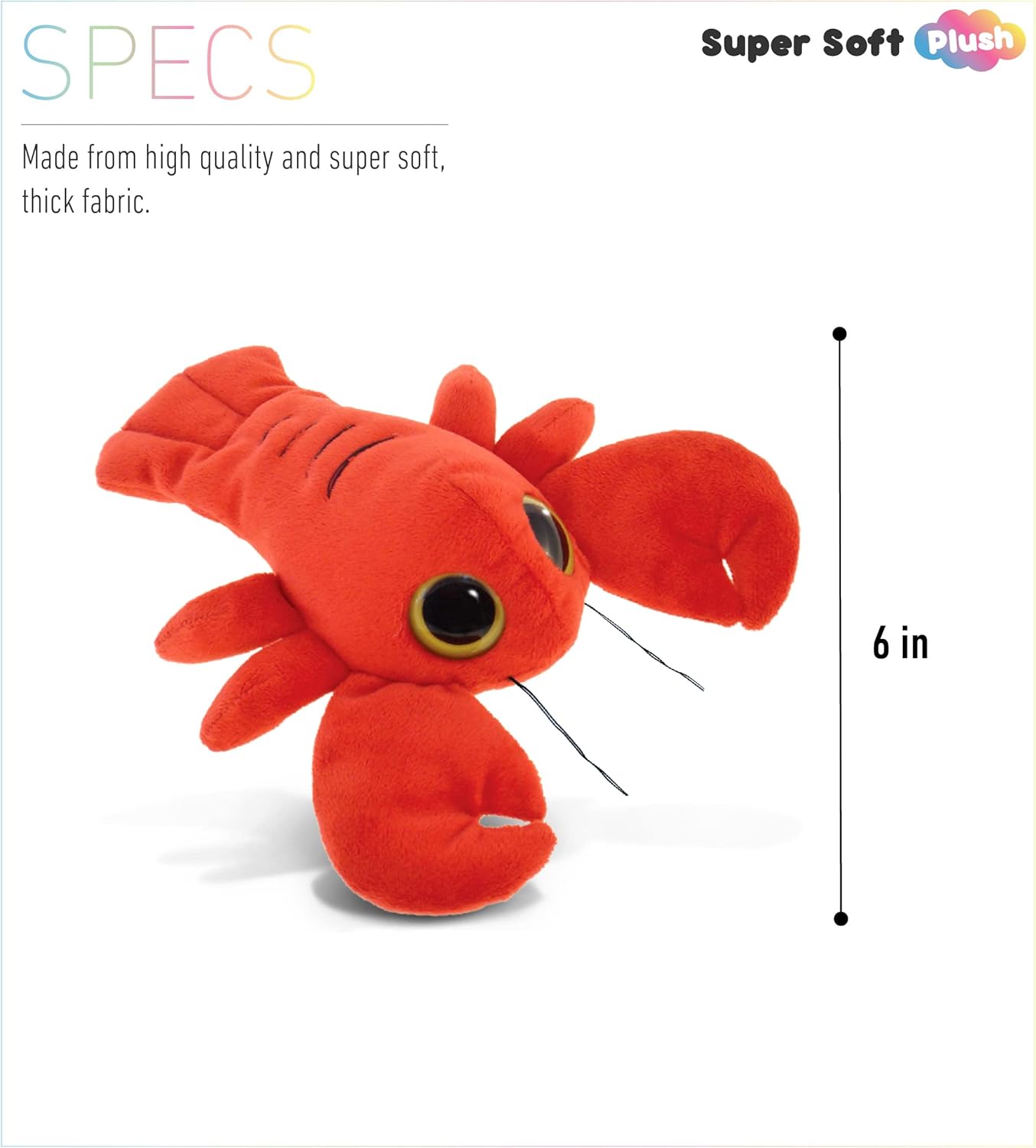 DolliBu Plush Red Lobster Stuffed Animal 6 Inch