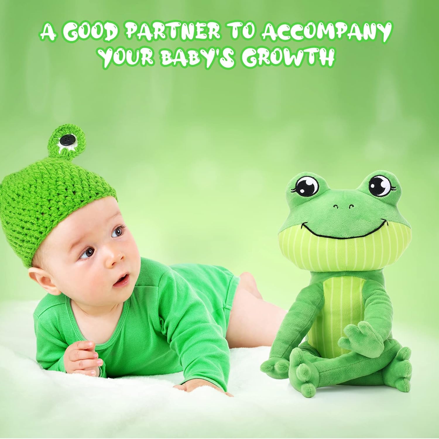 HyDren 17 Inch Green Frog Plush Toy