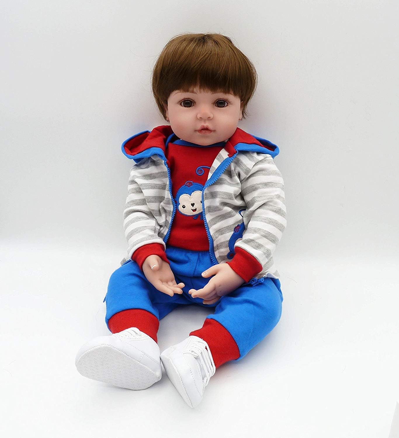 Babyfere Reborn Baby Doll Blue Monkey Outfit 1