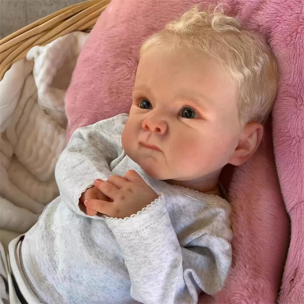 GYCV 18 Inch Lifelike Reborn Baby Boy Doll with Accessories