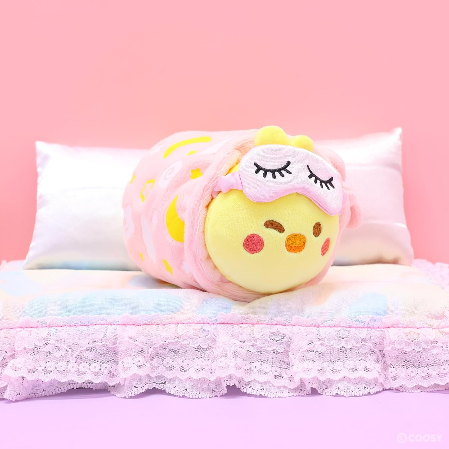 Anirollz Stuffed Animal Plush Toy Spa Day Chickiroll with Eye Mask