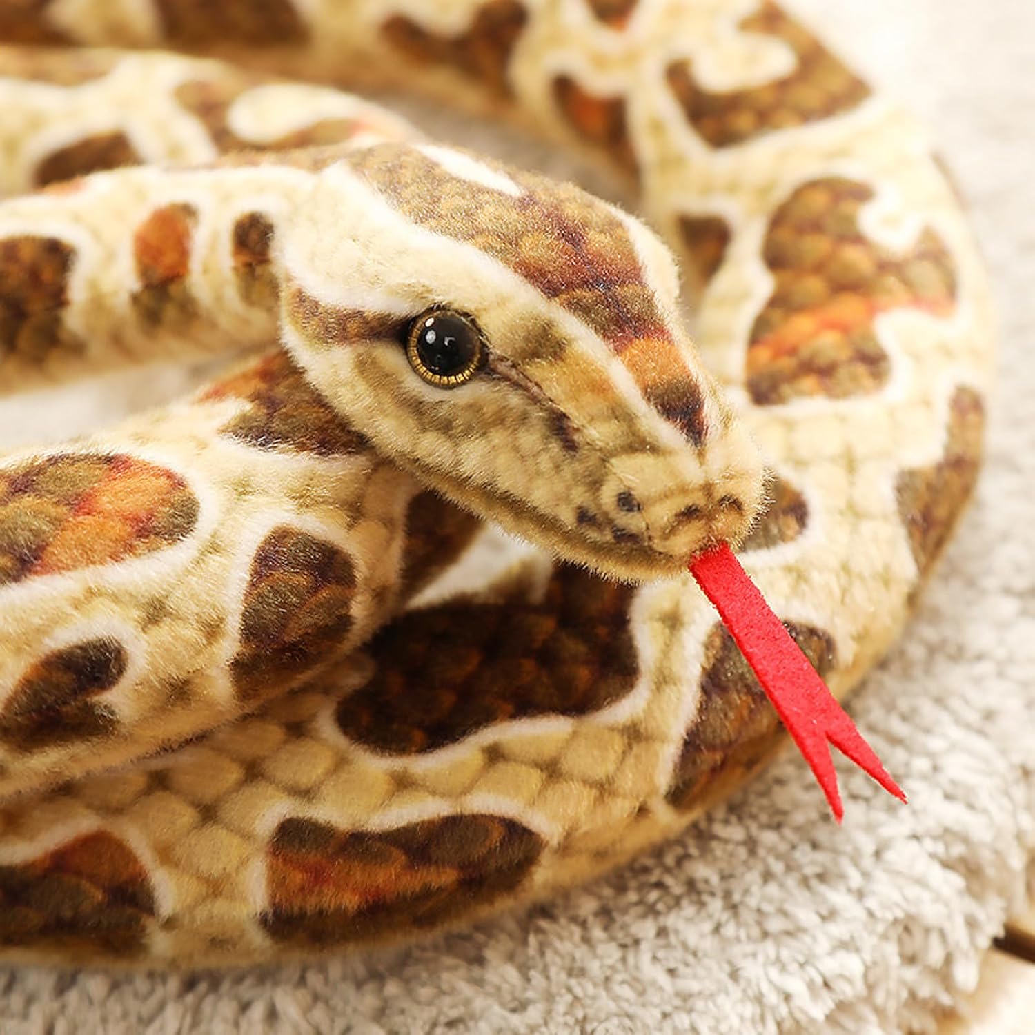 80 Inch Realistic Snake Plush Toy for Kids Halloween Costume
