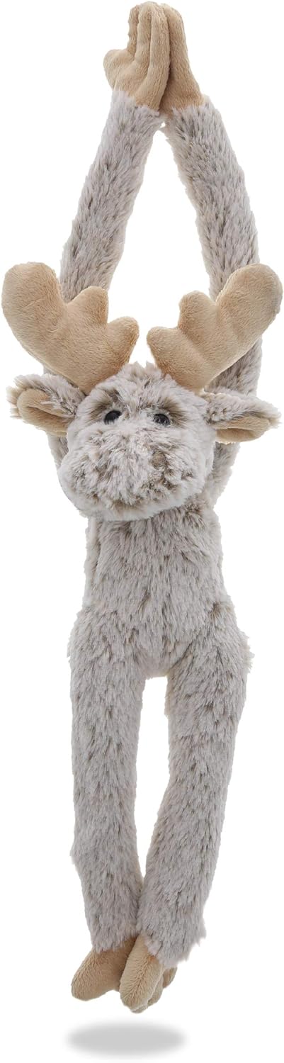 DolliBu Hanging Plush Moose - 21 Inch Super Soft Wildlife Toy for Kids
