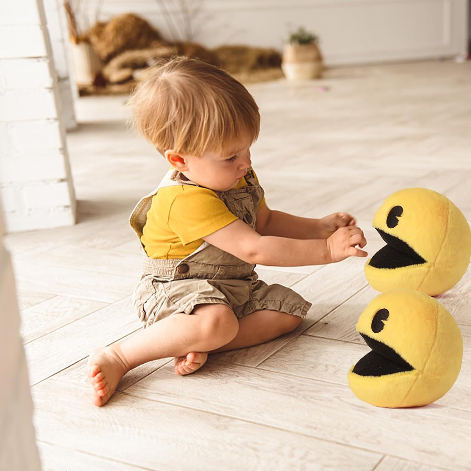 6 Inch Pac-Man Plush Toy Yellow Stuffed Animal