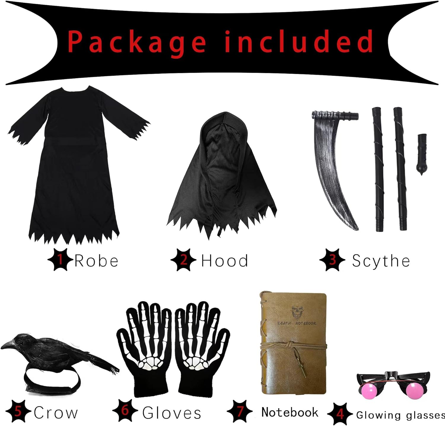 Longpo Halloween Costume for Boys Grim Reaper Set 1